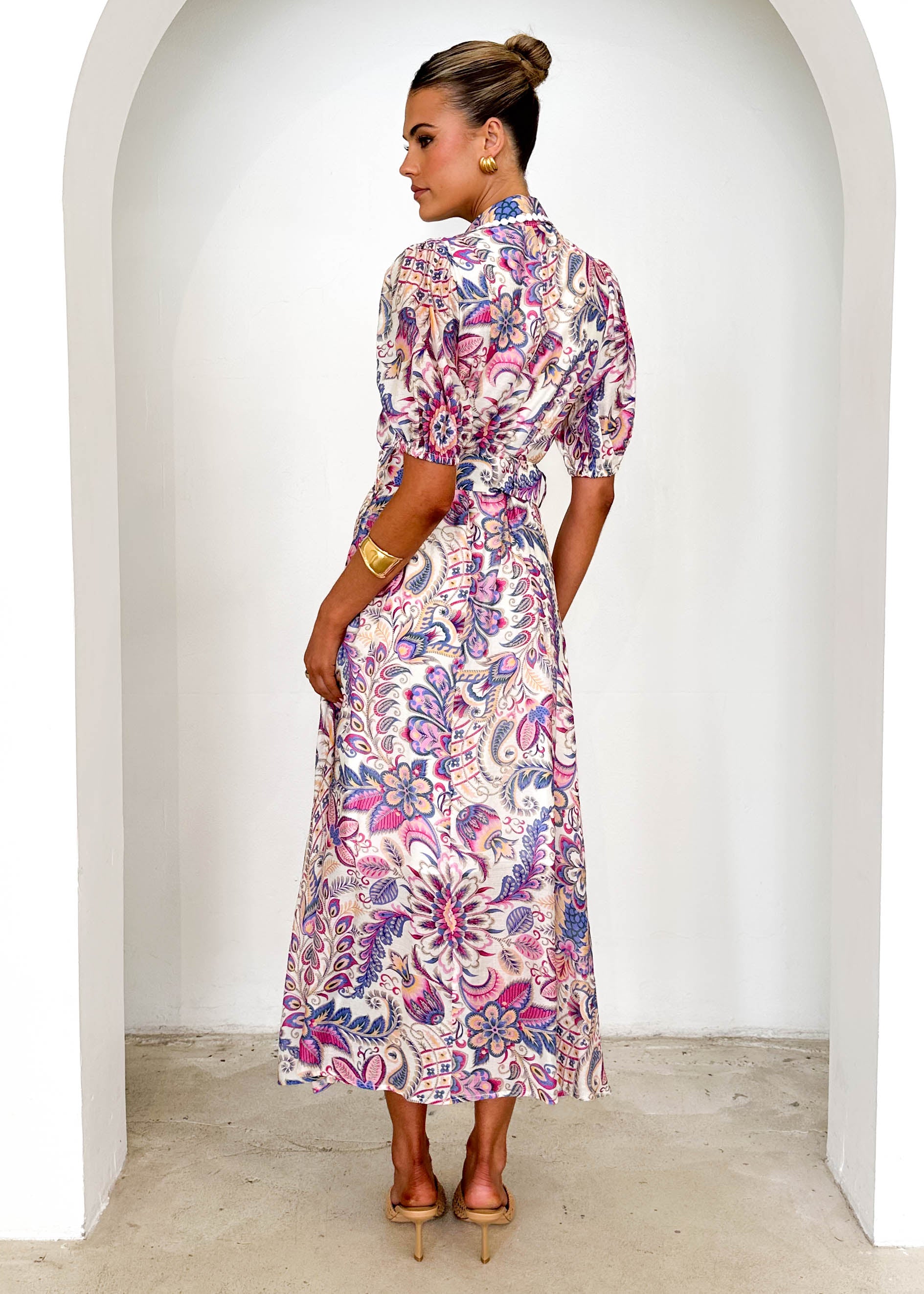 Mannia Maxi Dress - Violet Peacock