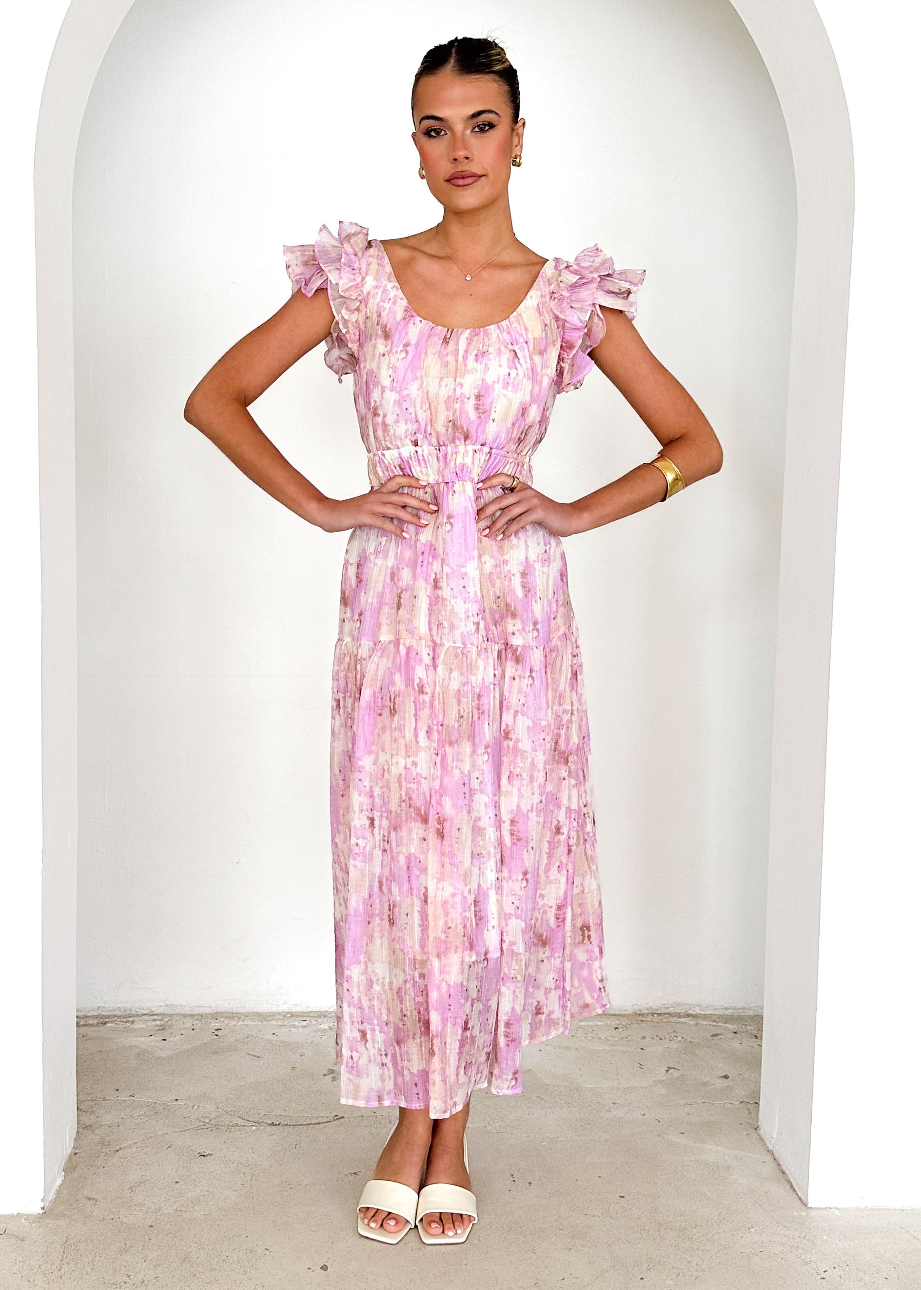 Valentina Maxi Dress - Pink Splash