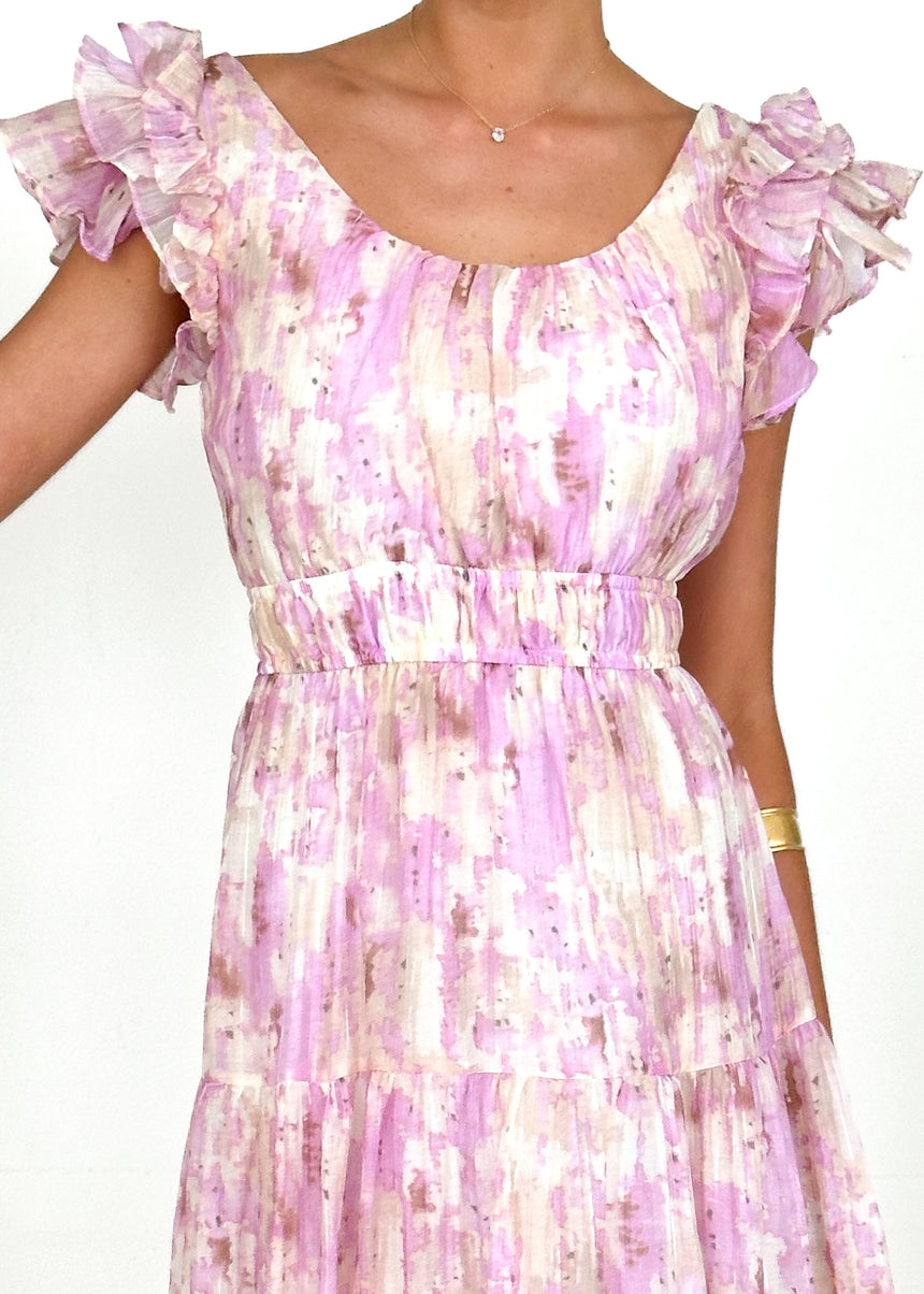 Valentina Luxe Mesh Maxi – Pink Floral