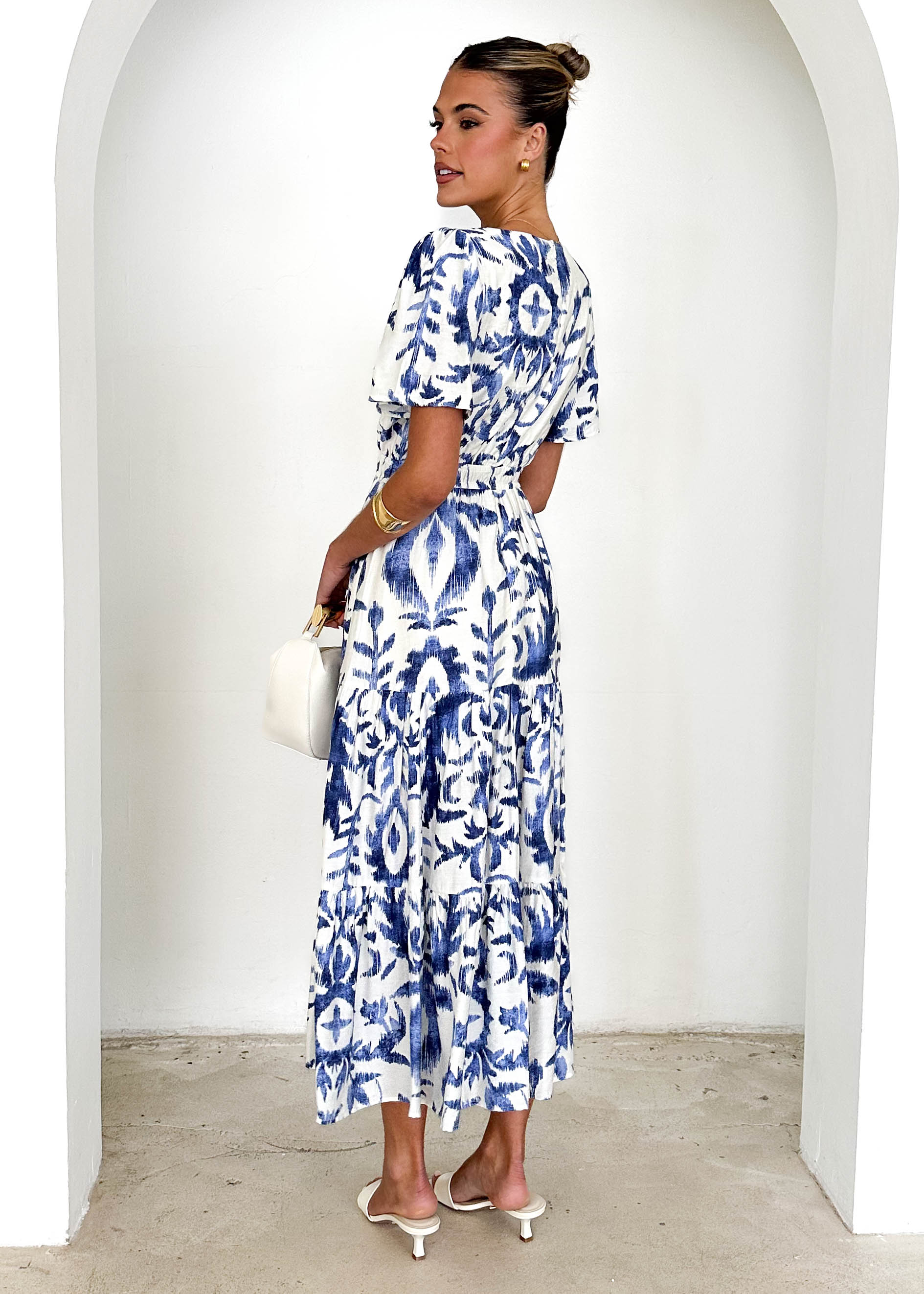 Valley Midi Dress - Blue Abstract