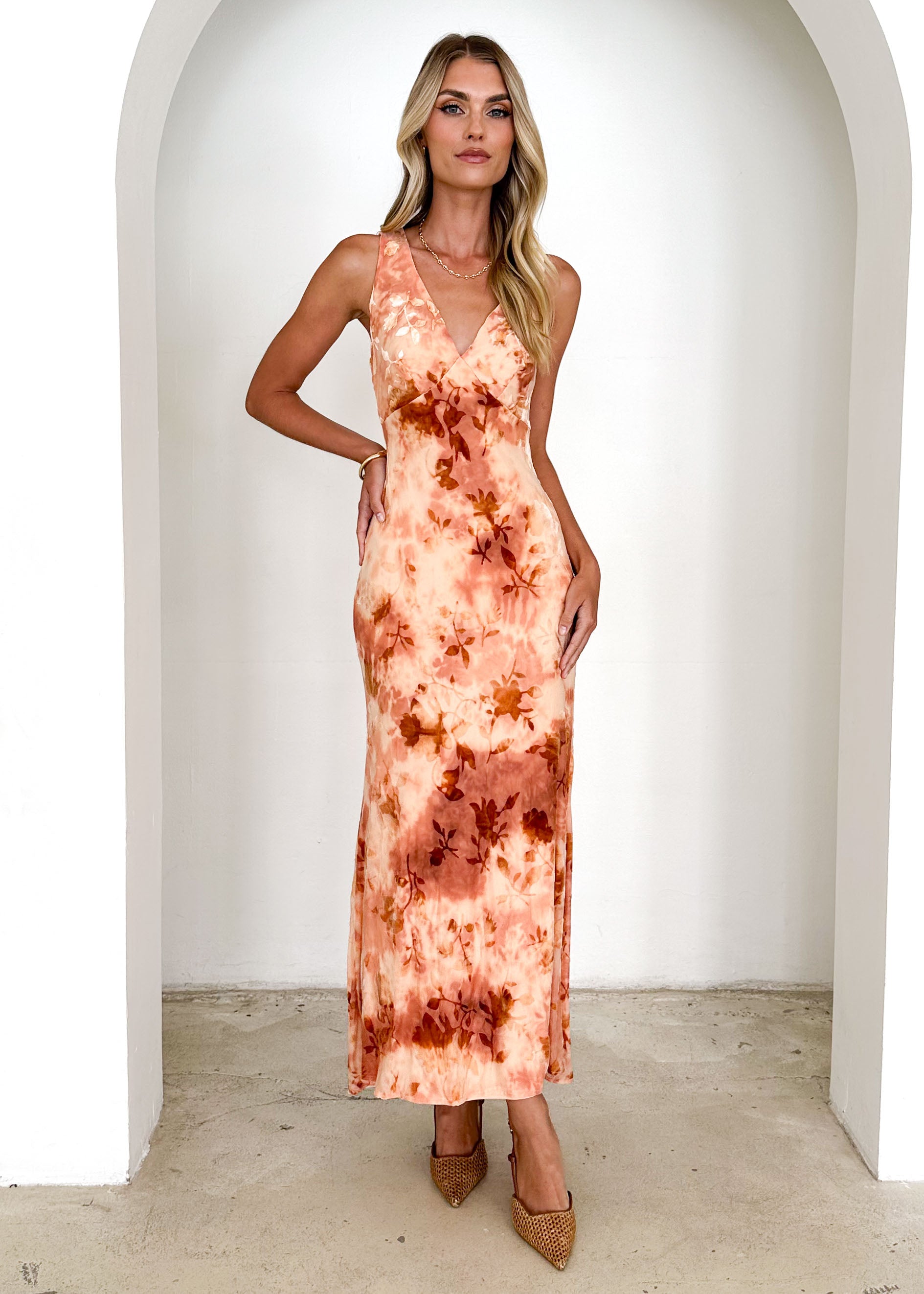 Esplanade Maxi Dress - Rust Tie Dye