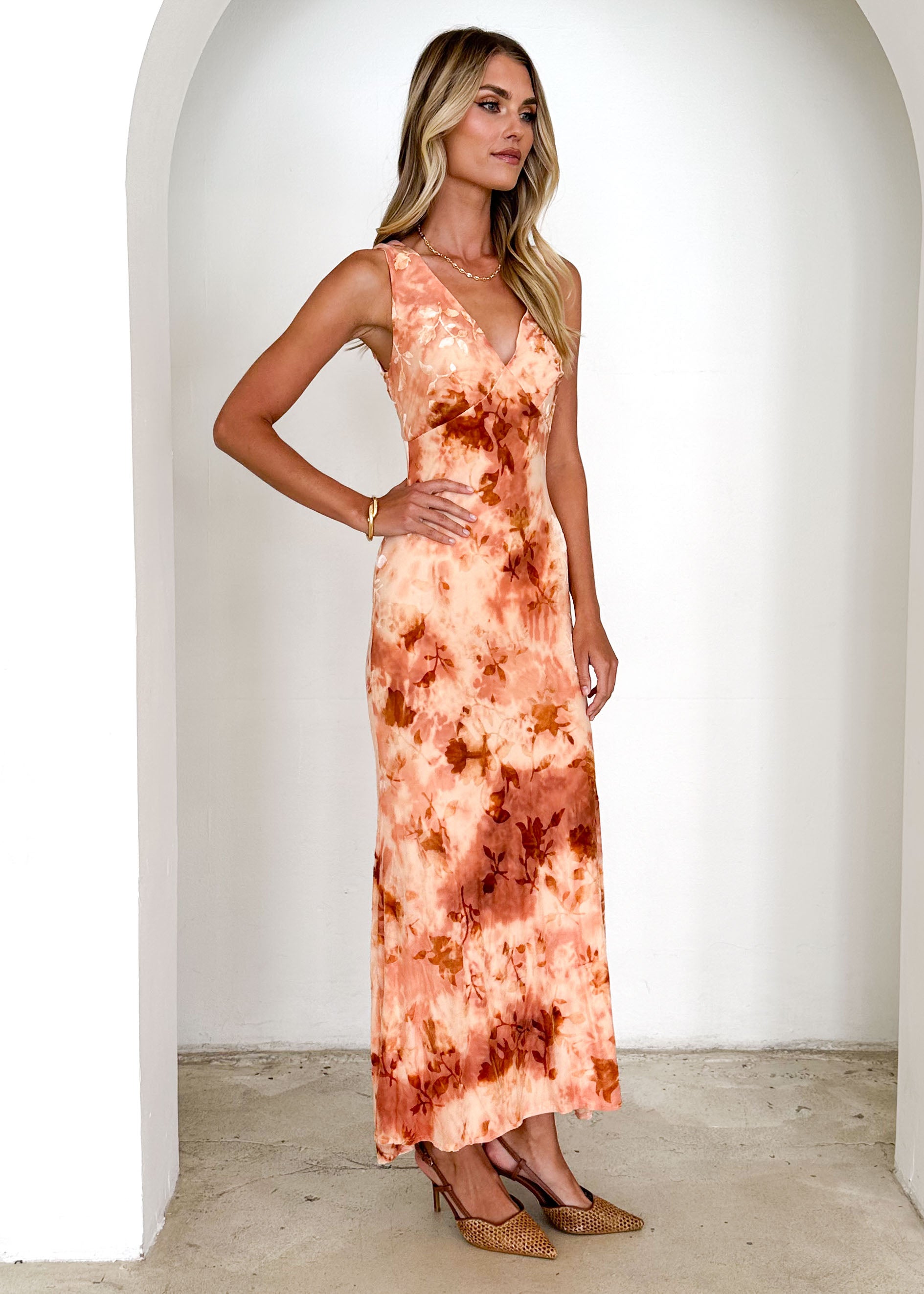 Esplanade Maxi Dress - Rust Tie Dye