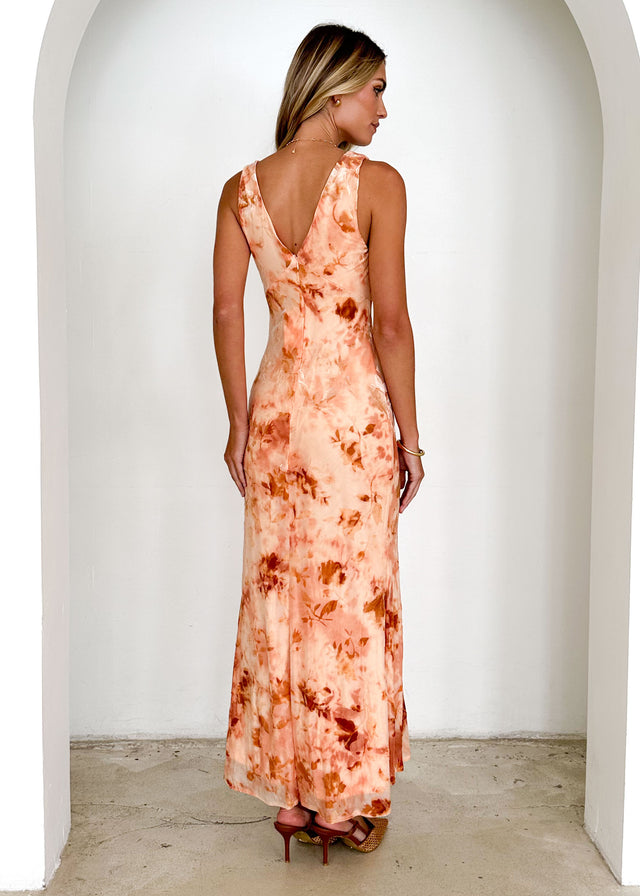 Esplanade Maxi Dress - Rust Tie Dye Gingham & Heels Esplanade Maxi Dress - Rust Tie Dye Gingham & Heels