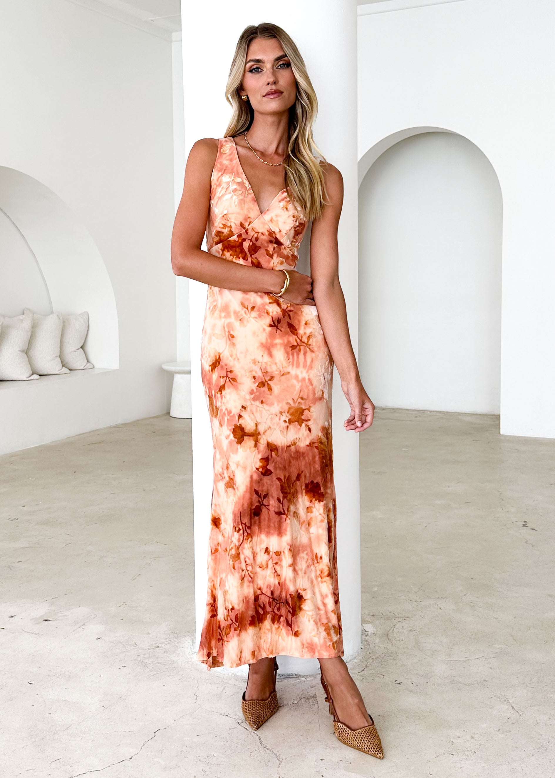 Esplanade Maxi Dress - Rust Tie Dye