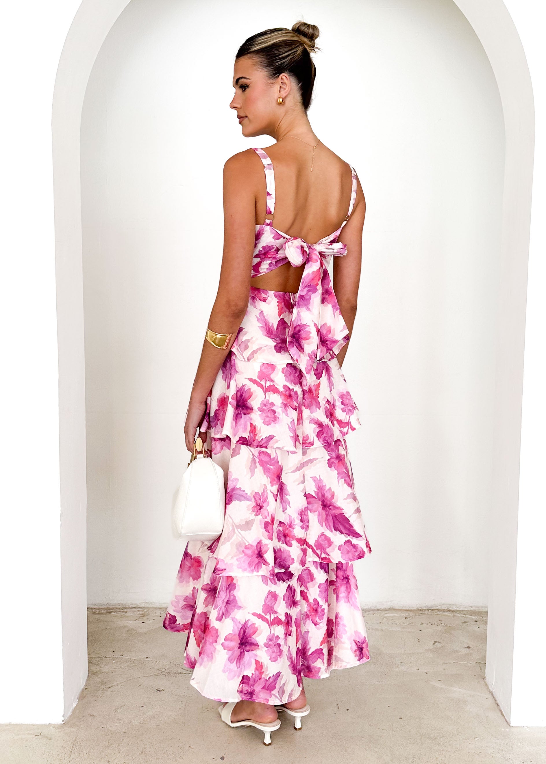 Renee Maxi Dress - Pink Flowers