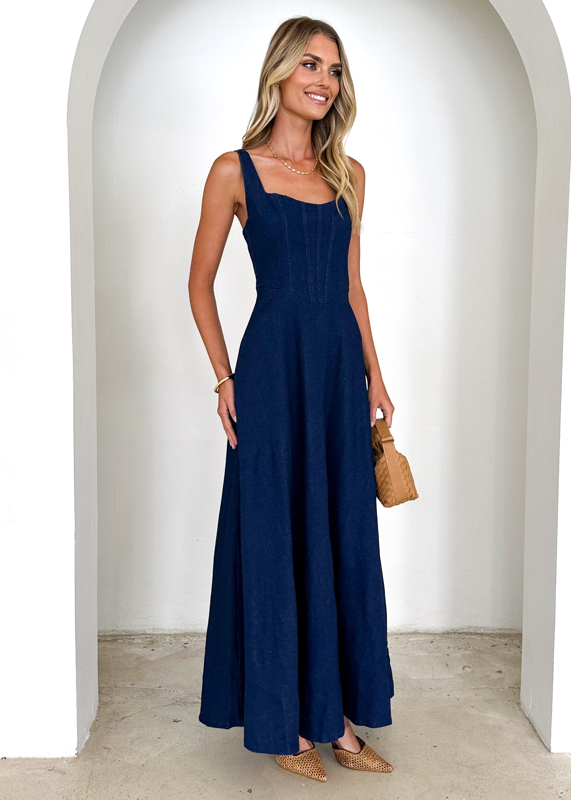 Toscana Maxi Dress - Indigo