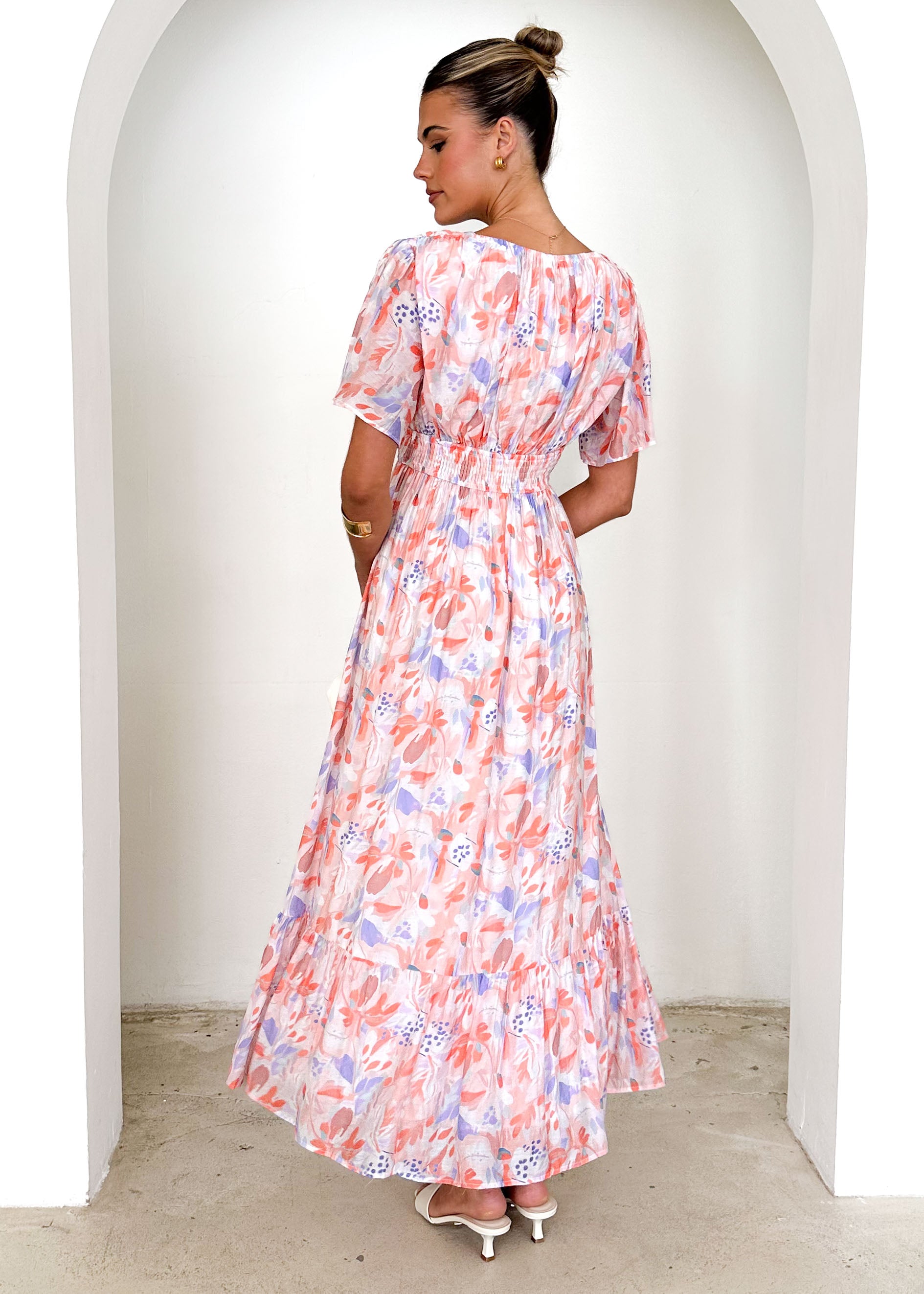 Brava Maxi Dress - Peach Floral