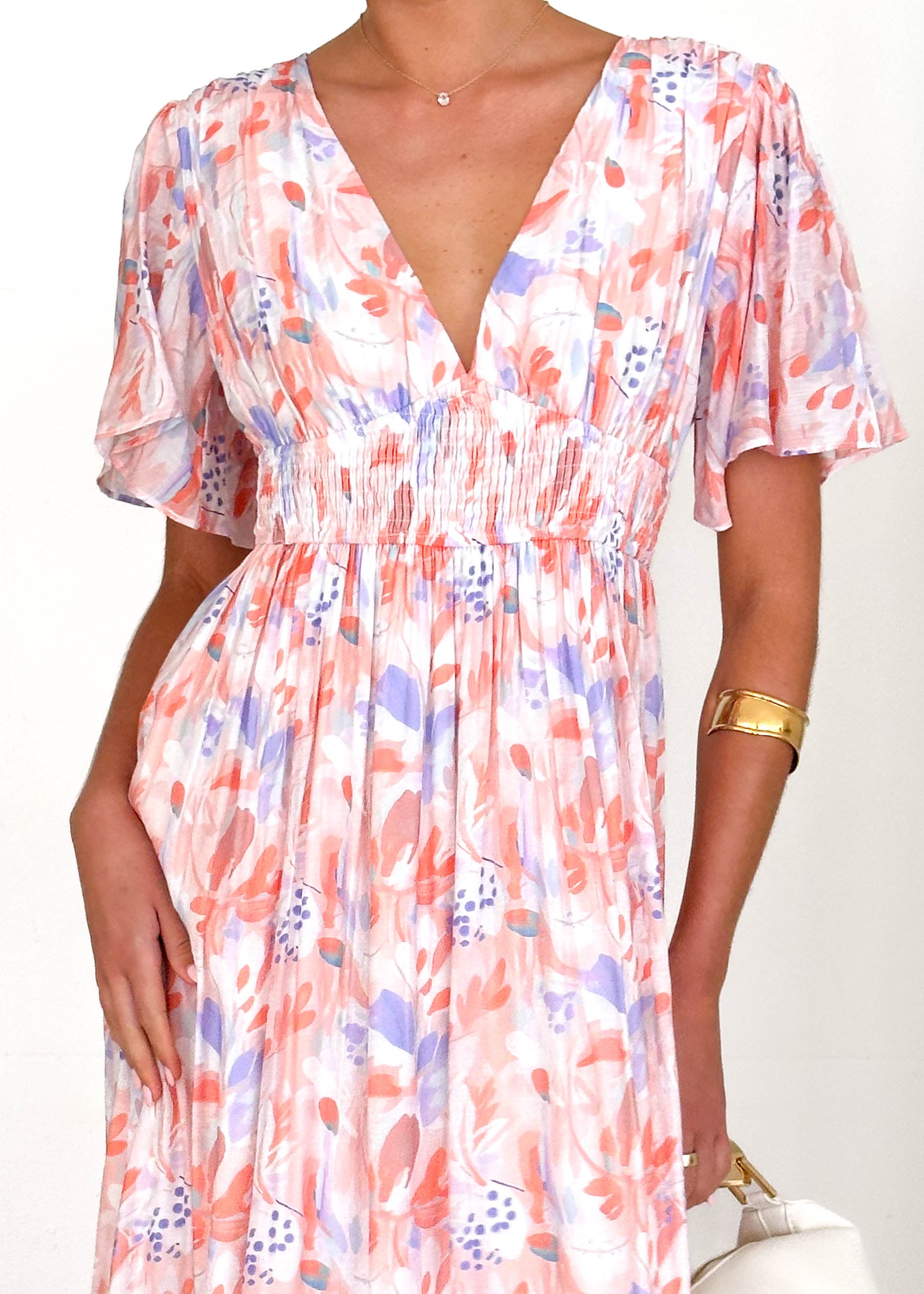 Brava Maxi Dress - Peach Floral