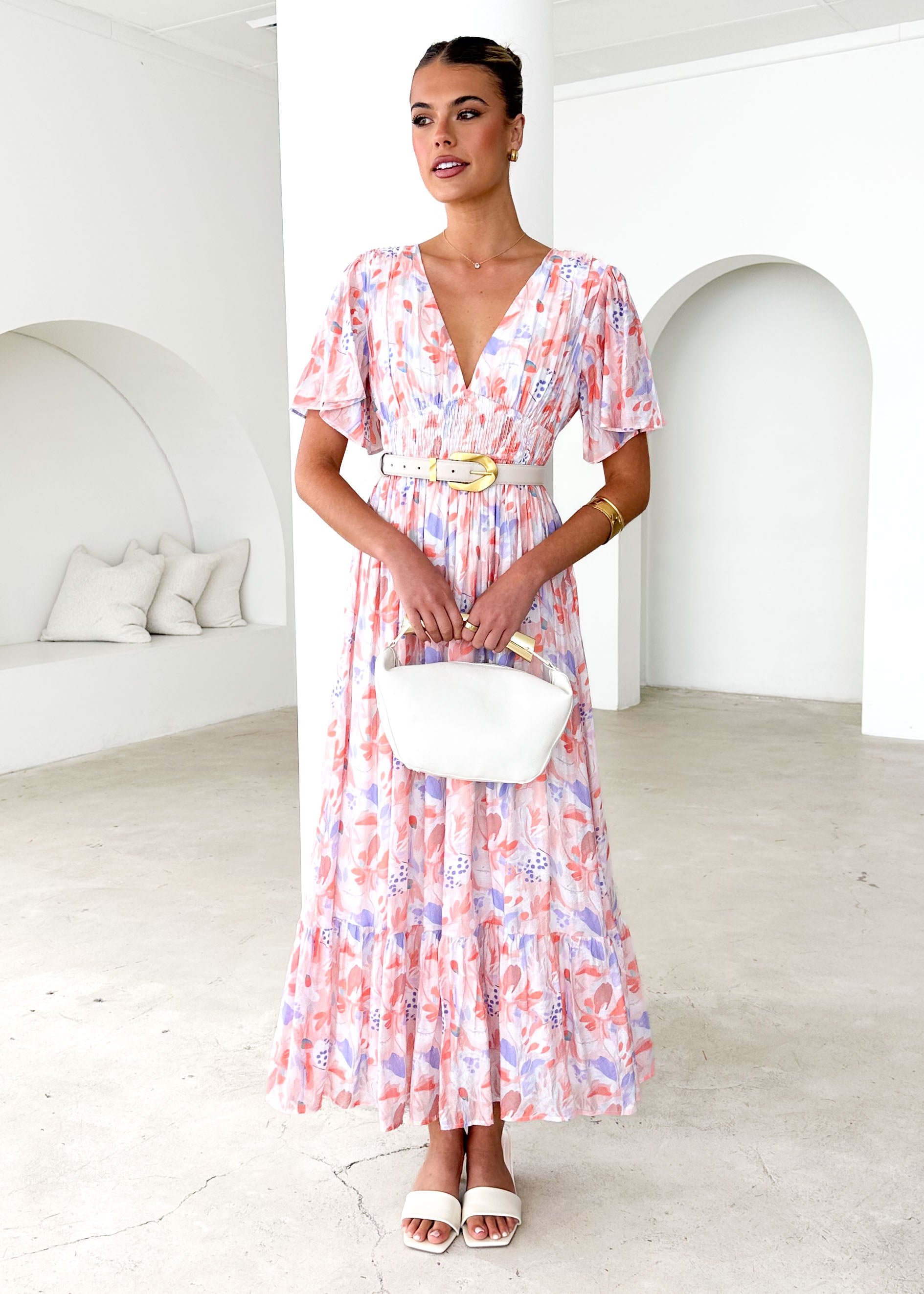 Brava Maxi Dress - Peach Floral