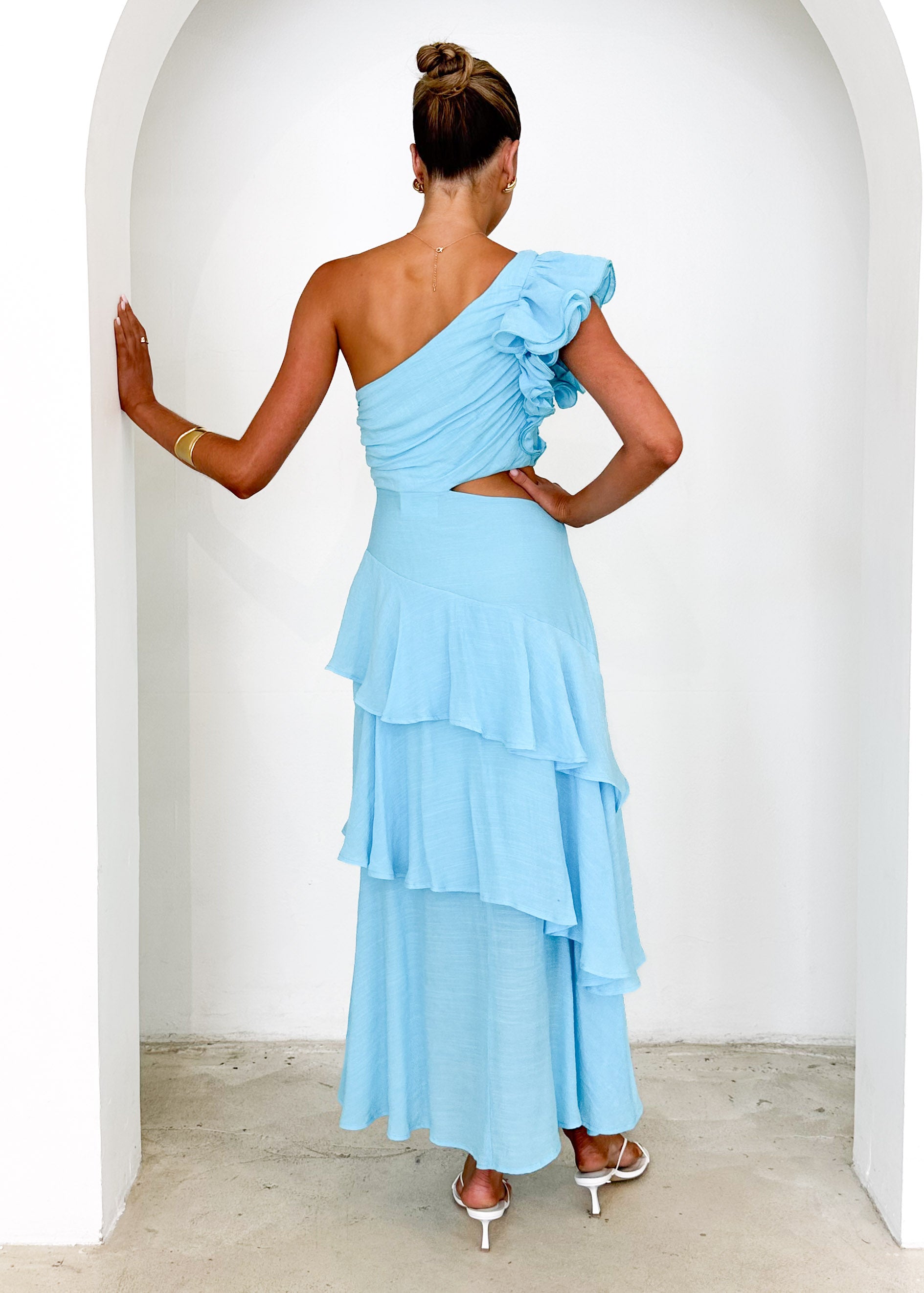 Lexi One Shoulder Maxi Dress - Blue