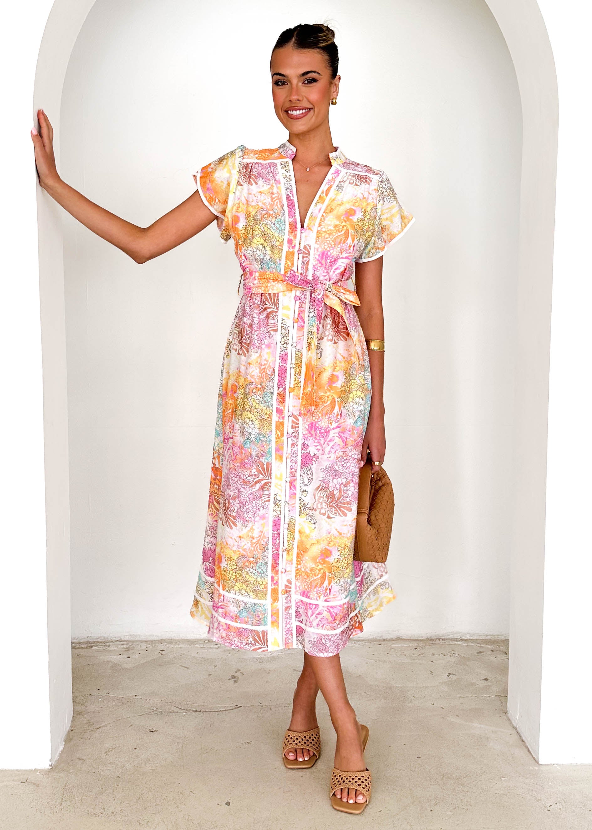 Sander Midi Dress - Pastel Splash