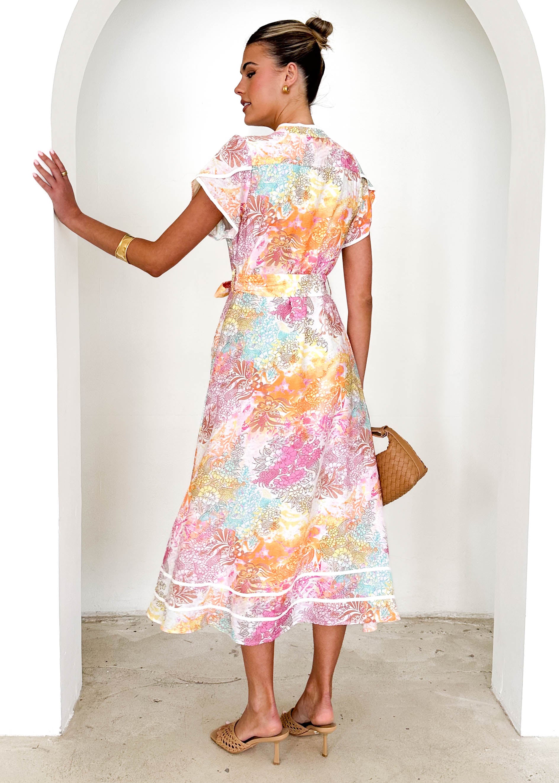 Sander Midi Dress - Pastel Splash