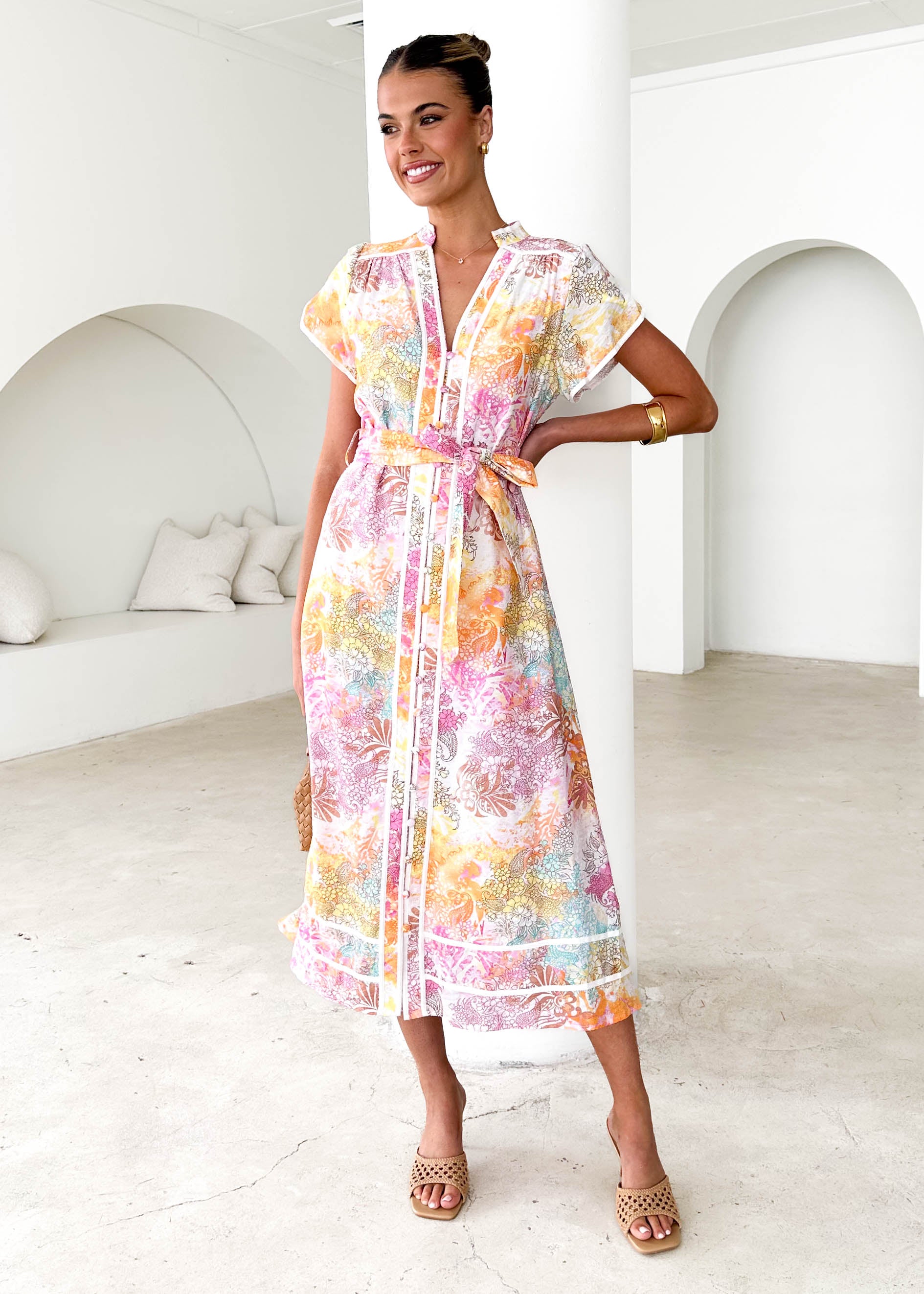 Sander Midi Dress - Pastel Splash