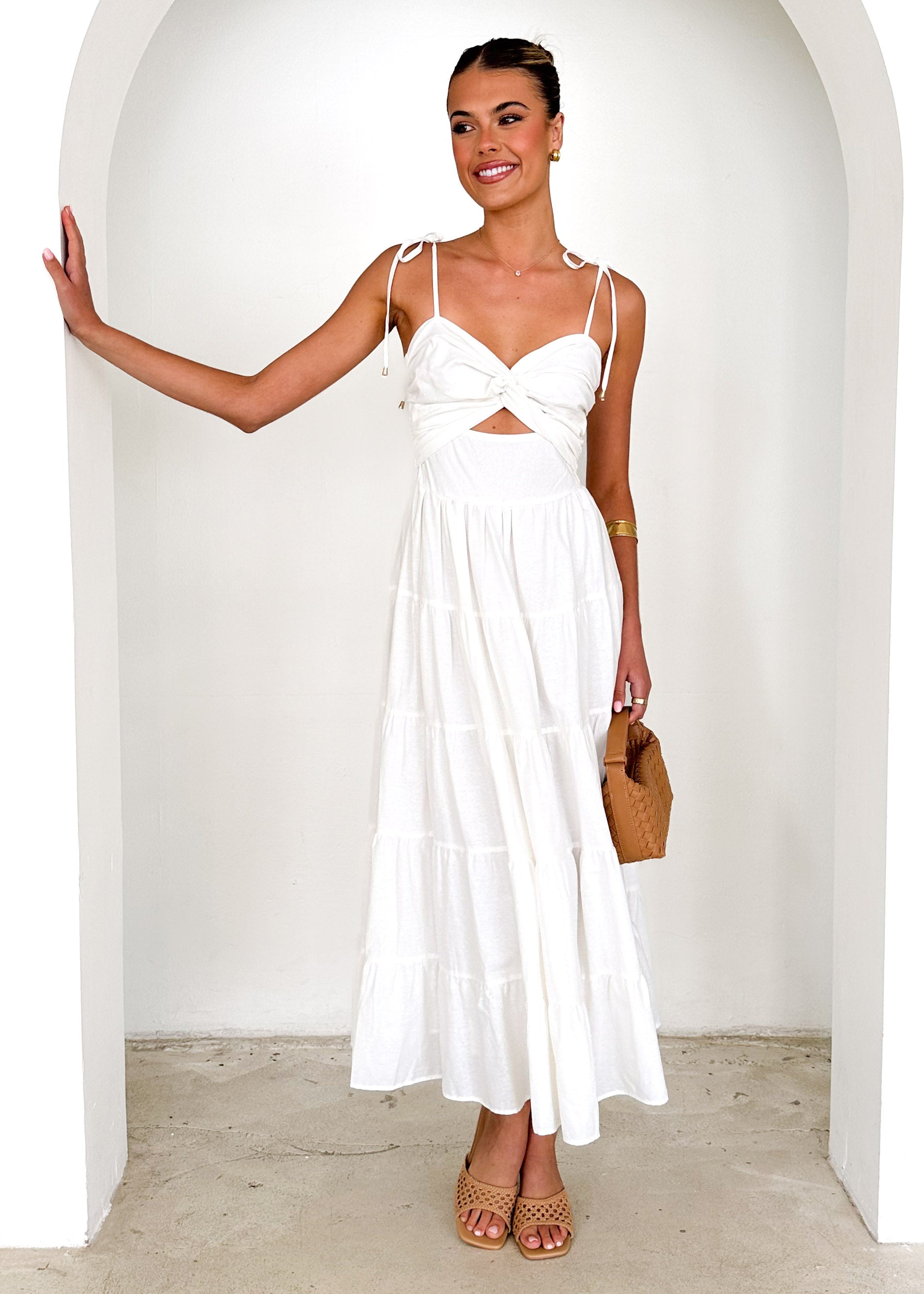 Tallia Midi Dress - Off White