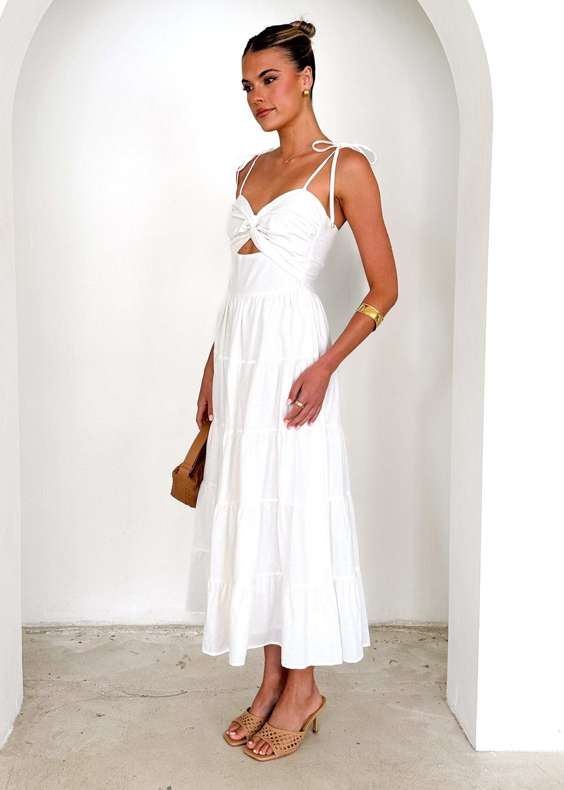 Tallia Midi Dress - Off White