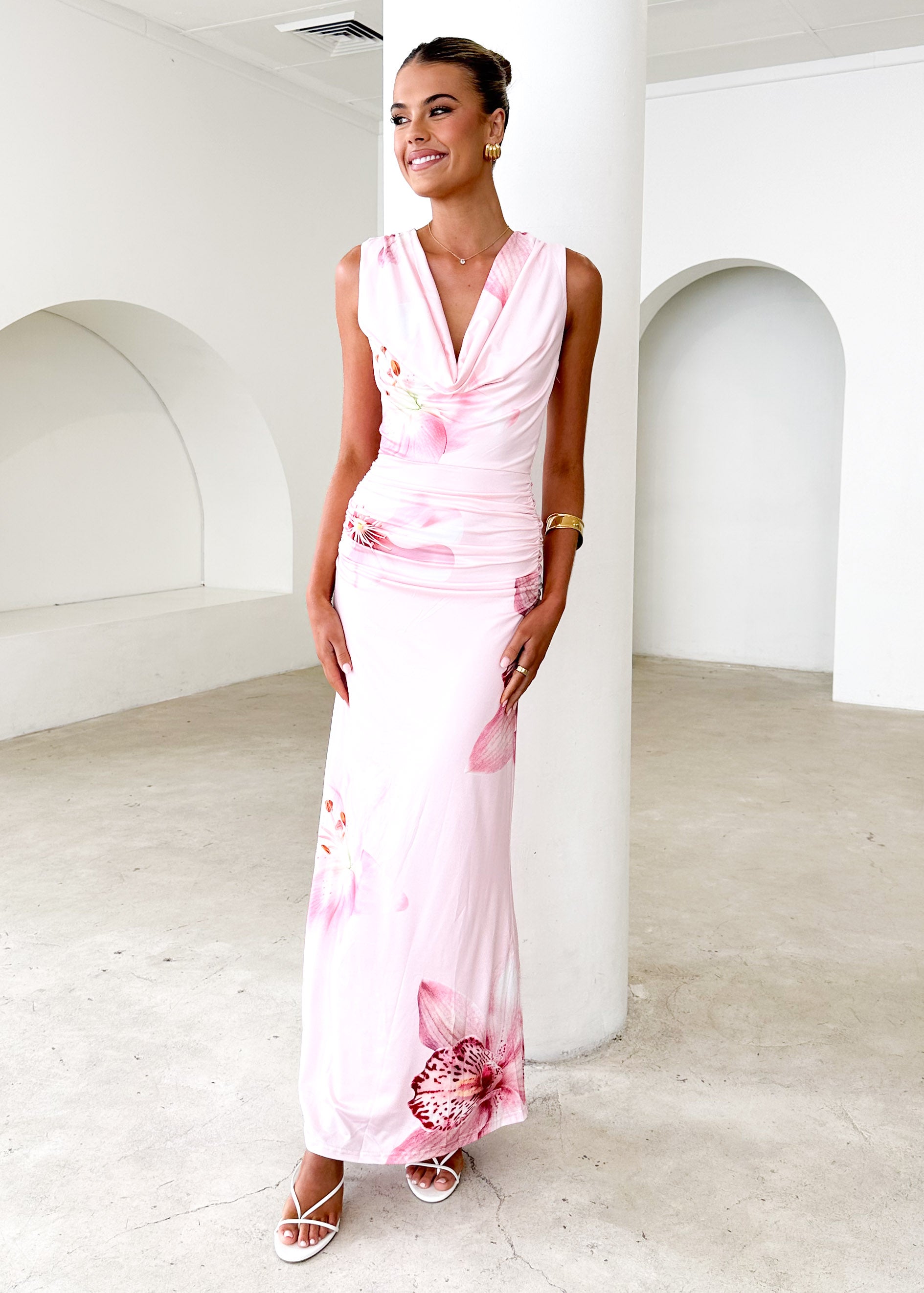 Koi Maxi Dress - Blush Flowers