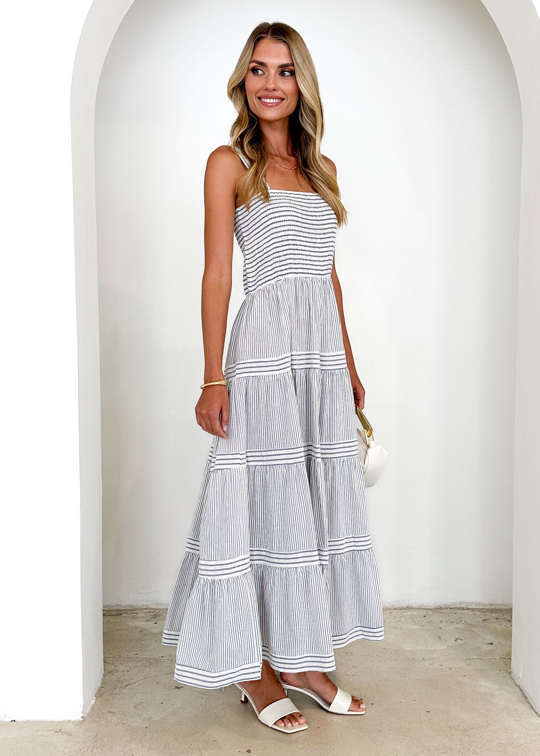 Courtland Maxi Dress - Navy Stripe