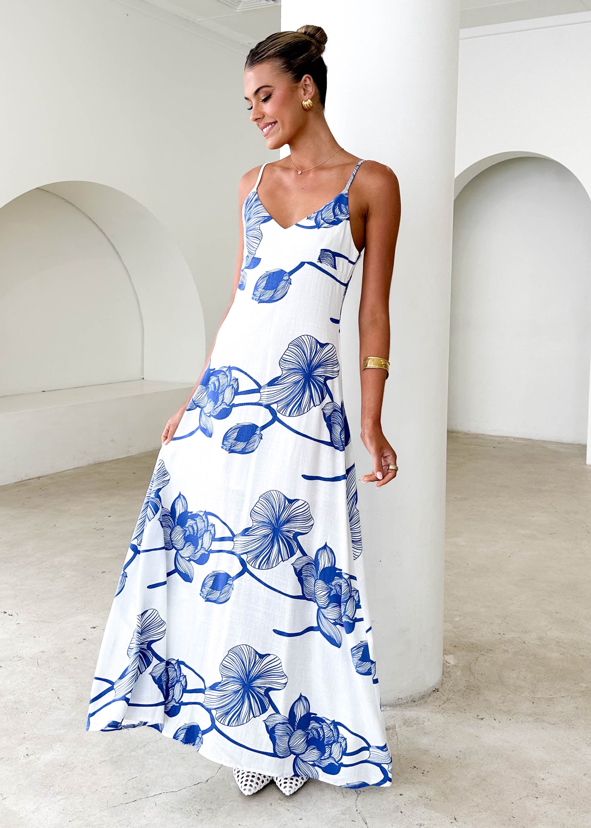 Mackenzie Maxi Dress - Blue Flowers