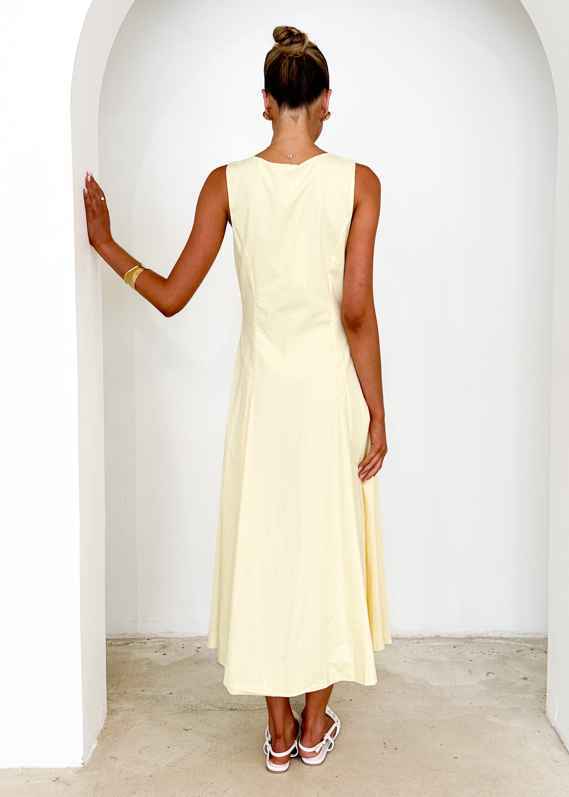 Gio Midi Dress - Lemon