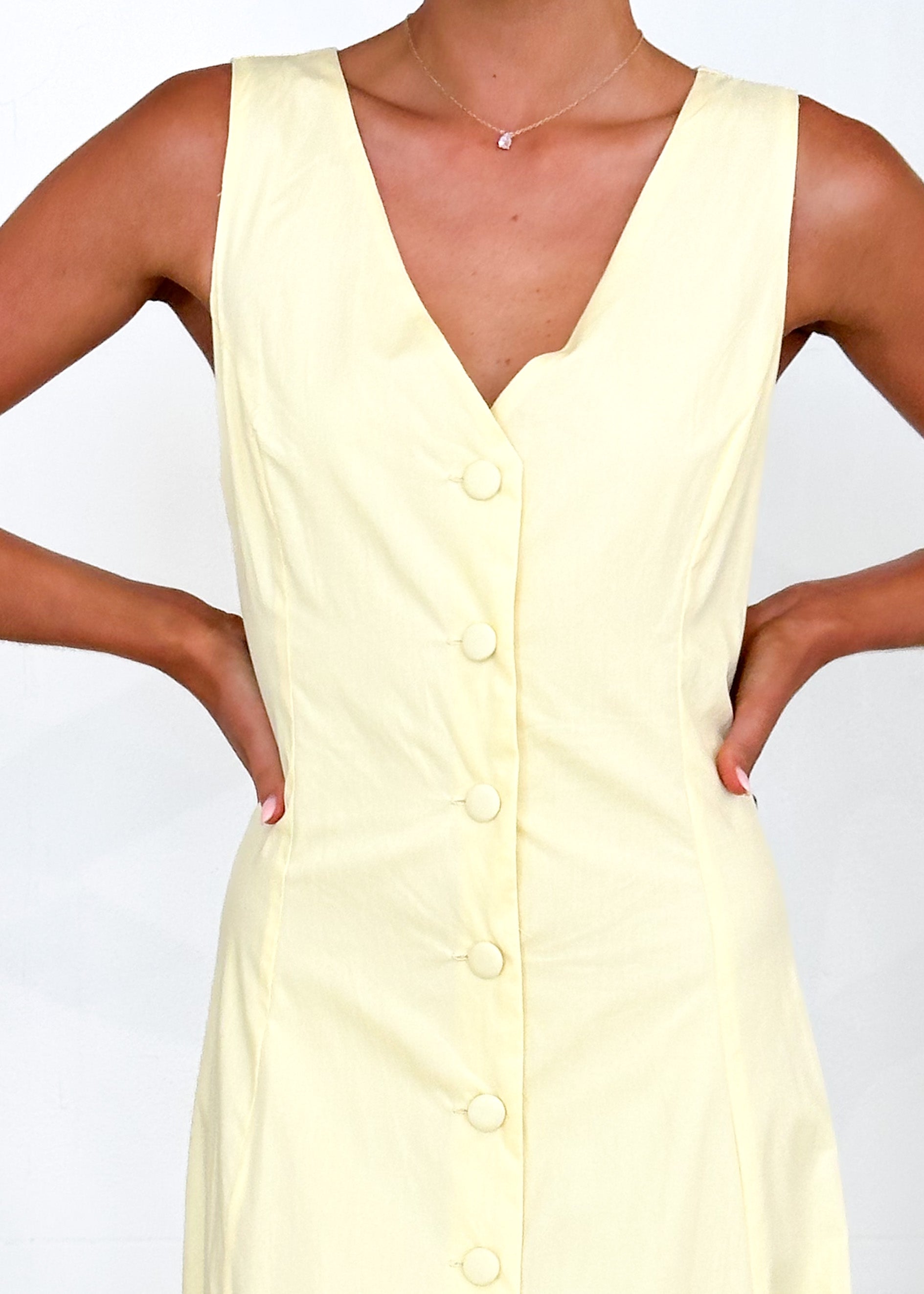 Gio Midi Dress - Lemon