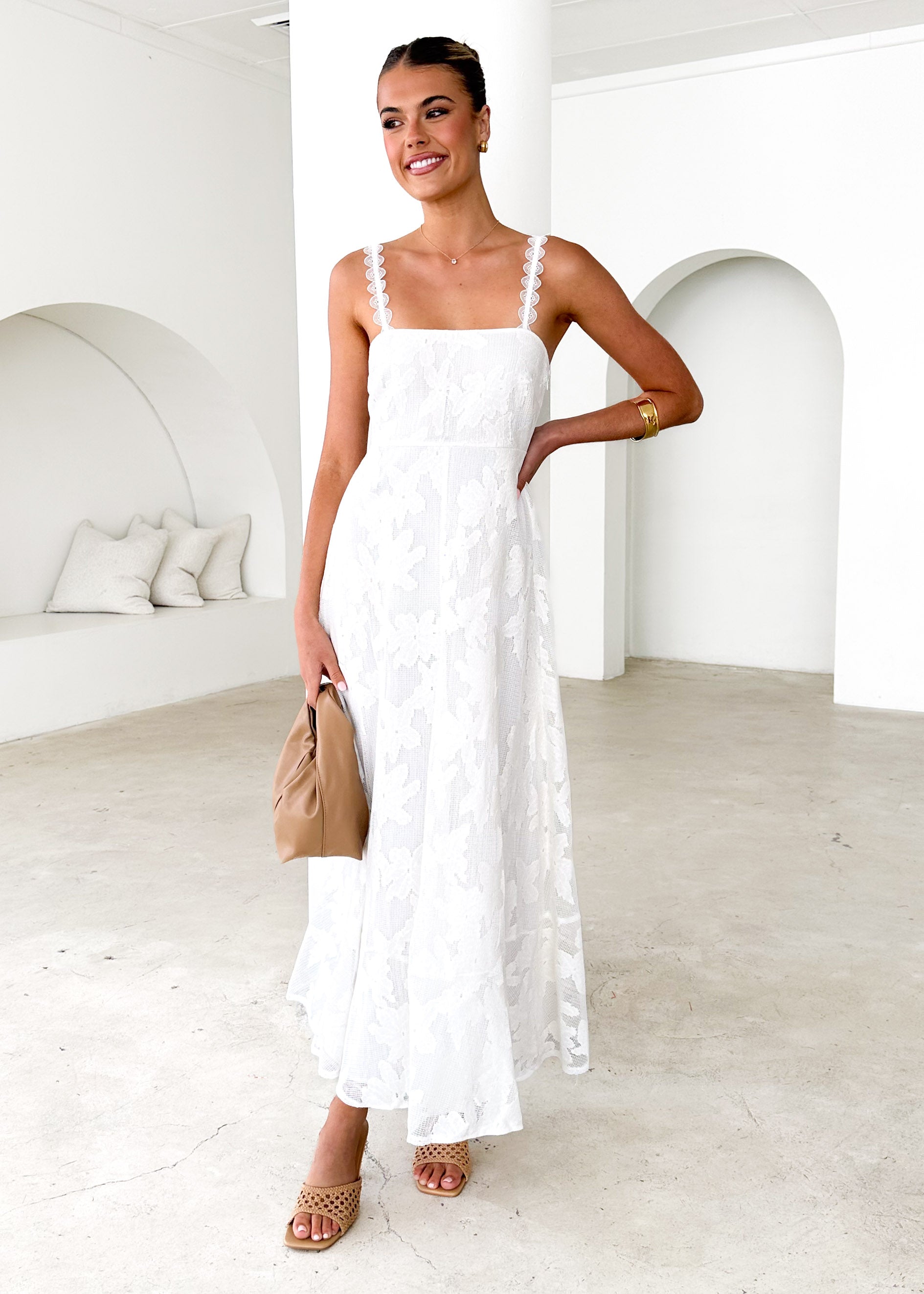 Tarnay Maxi Dress - White Lace