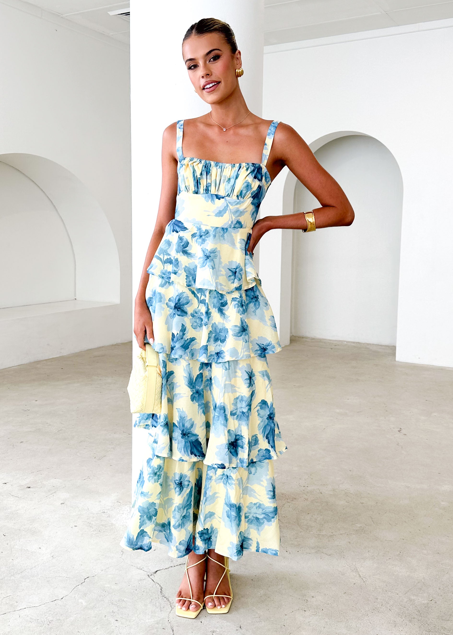 Renee Maxi Dress - Lemon Flowers