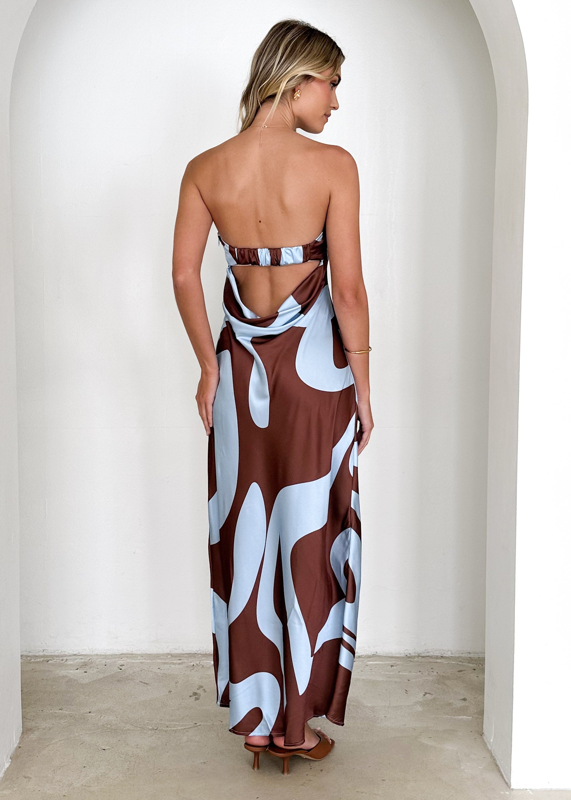 Sansa Strapless Maxi Dress - Choc Swirl