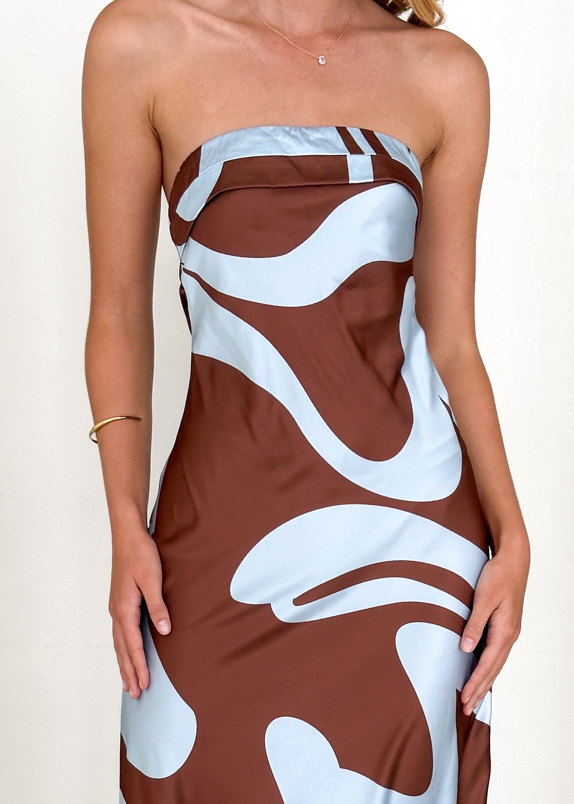 Sansa Strapless Maxi Dress - Choc Swirl