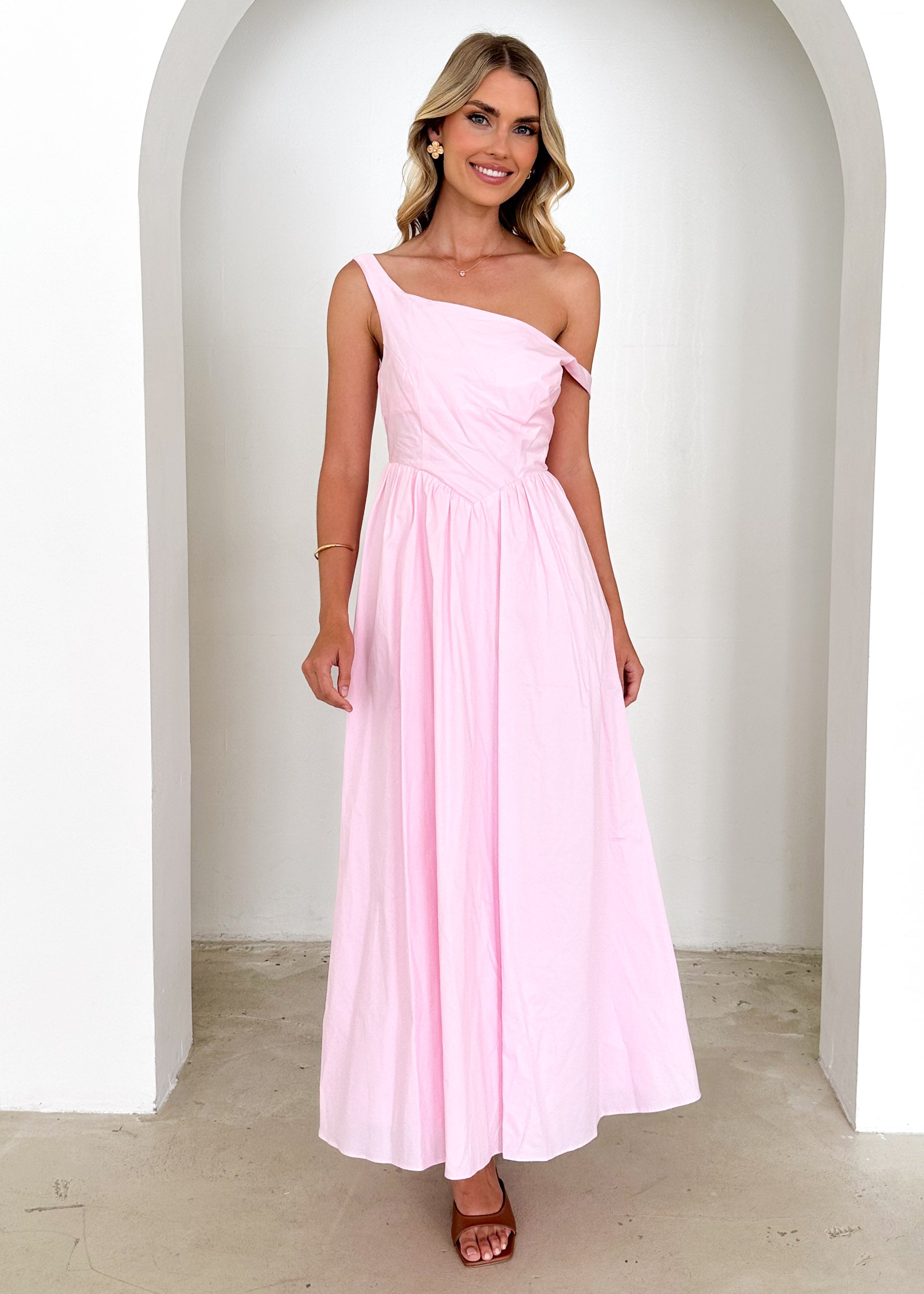 Haven One Shoulder Maxi Dress - Blush