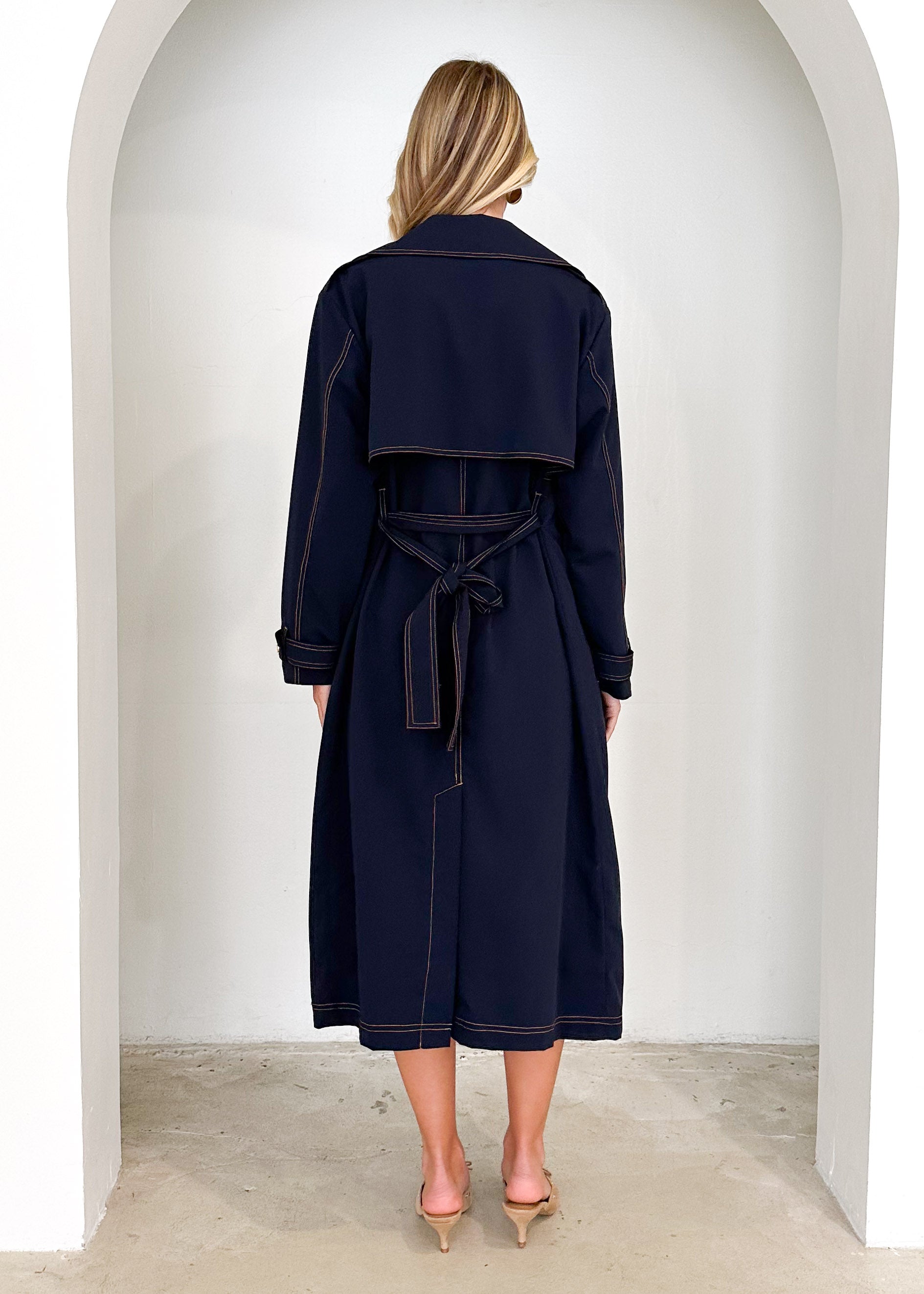 Jaidie Trench Coat - Indigo