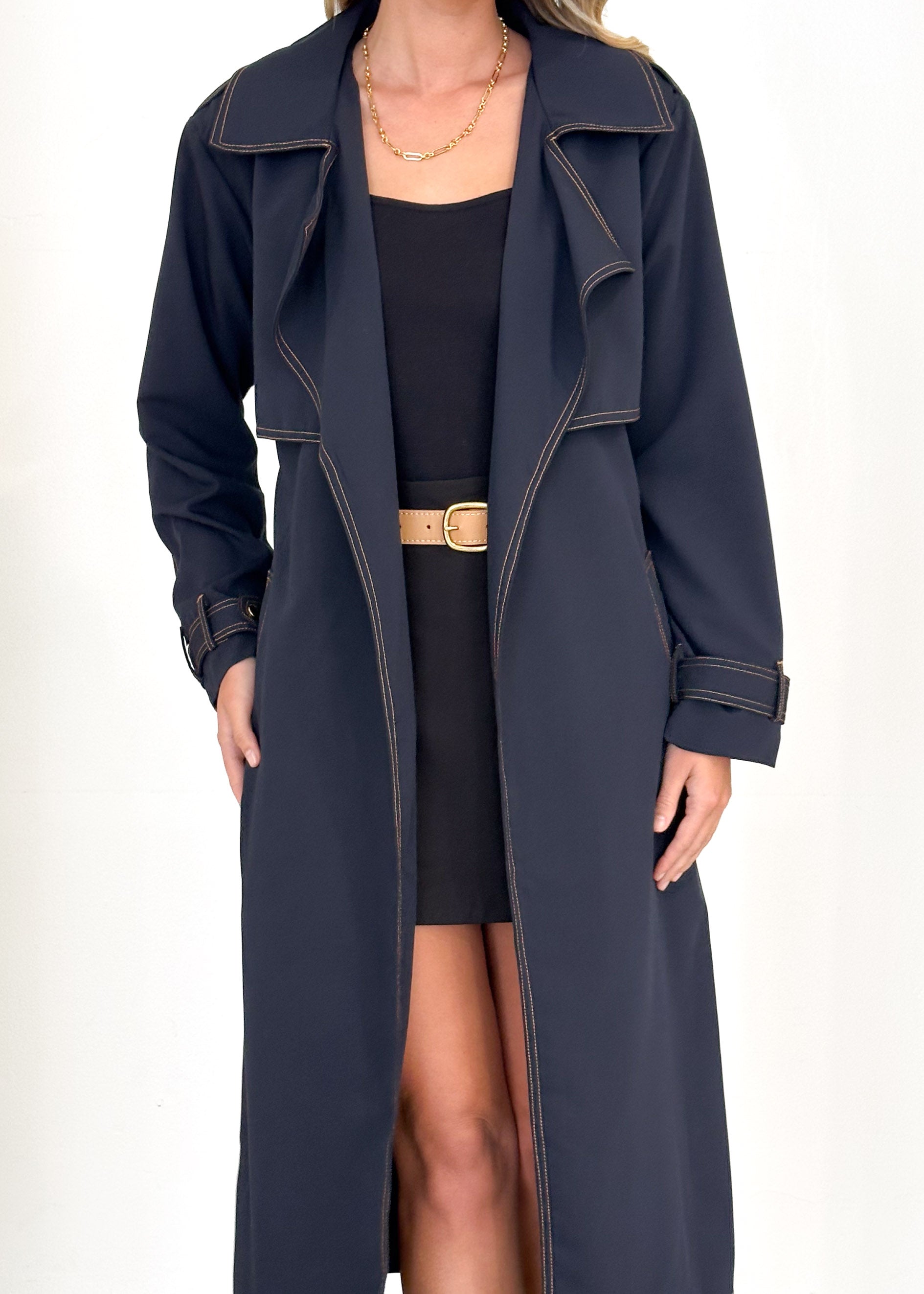 Jaidie Trench Coat - Indigo