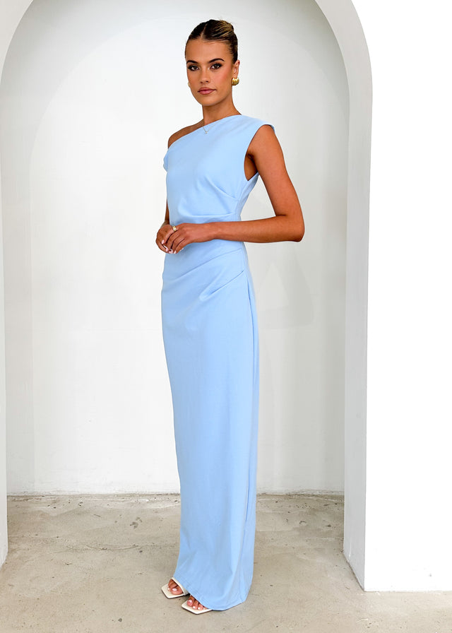 Carmella One Shoulder Maxi Dress - Blue