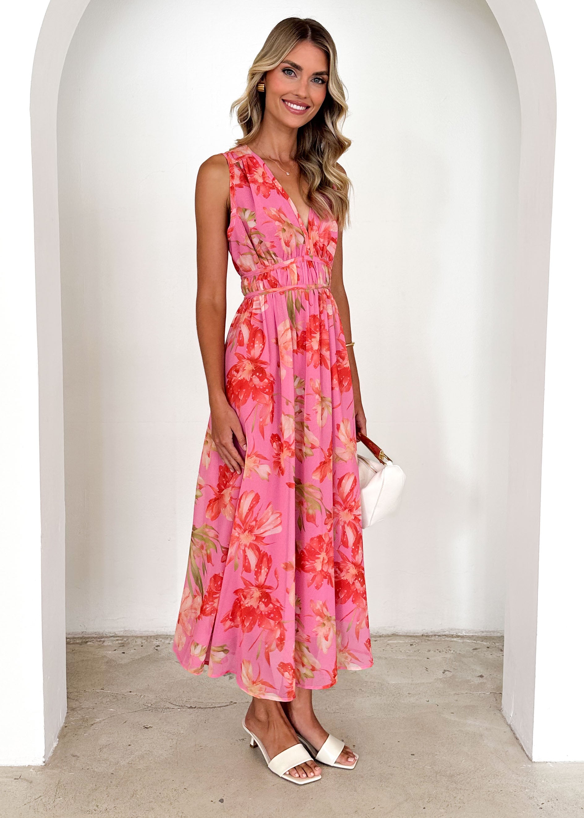 Ramo Midi Dress - Pink Floral