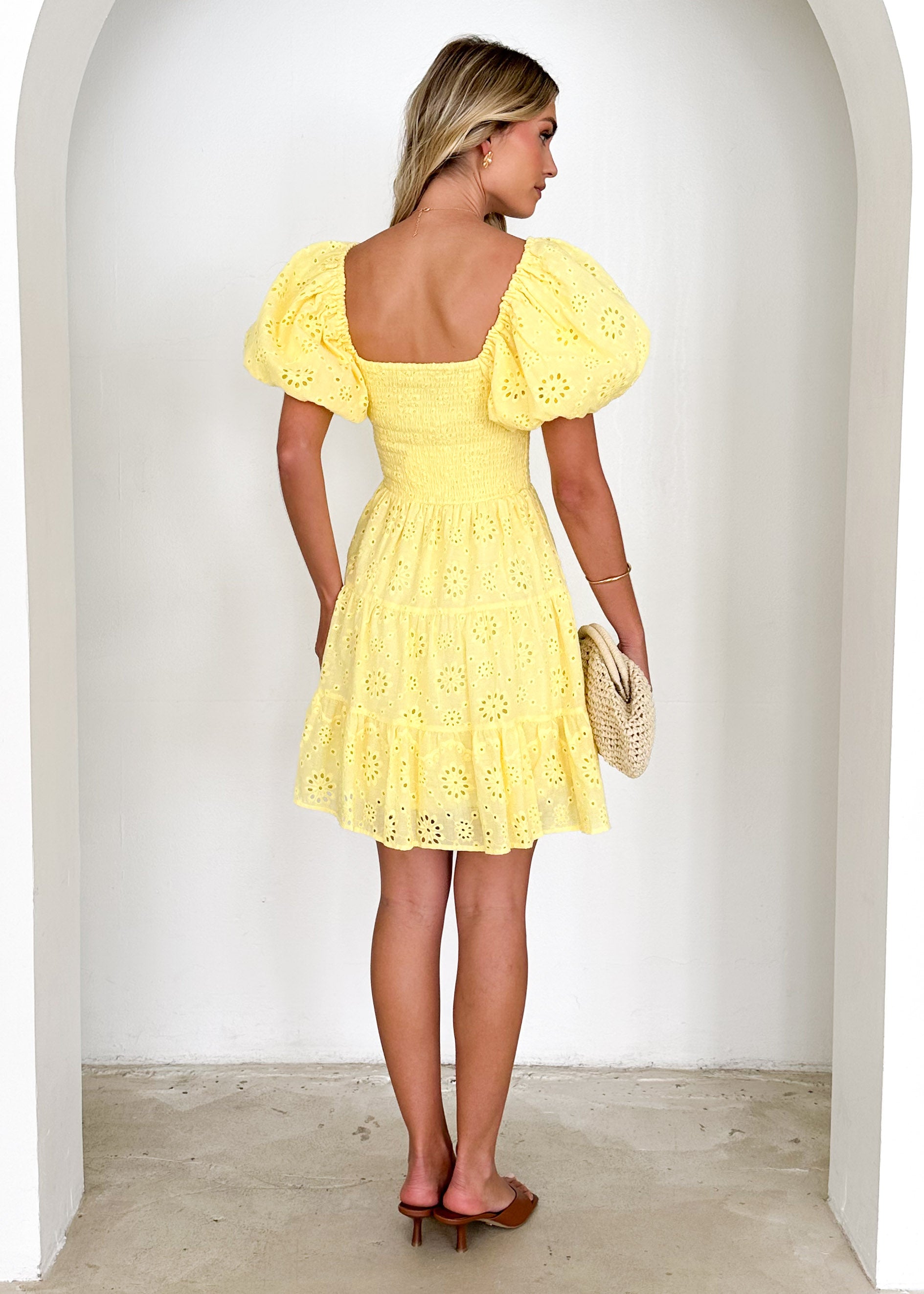 Panya Off Shoulder Dress - Lemon