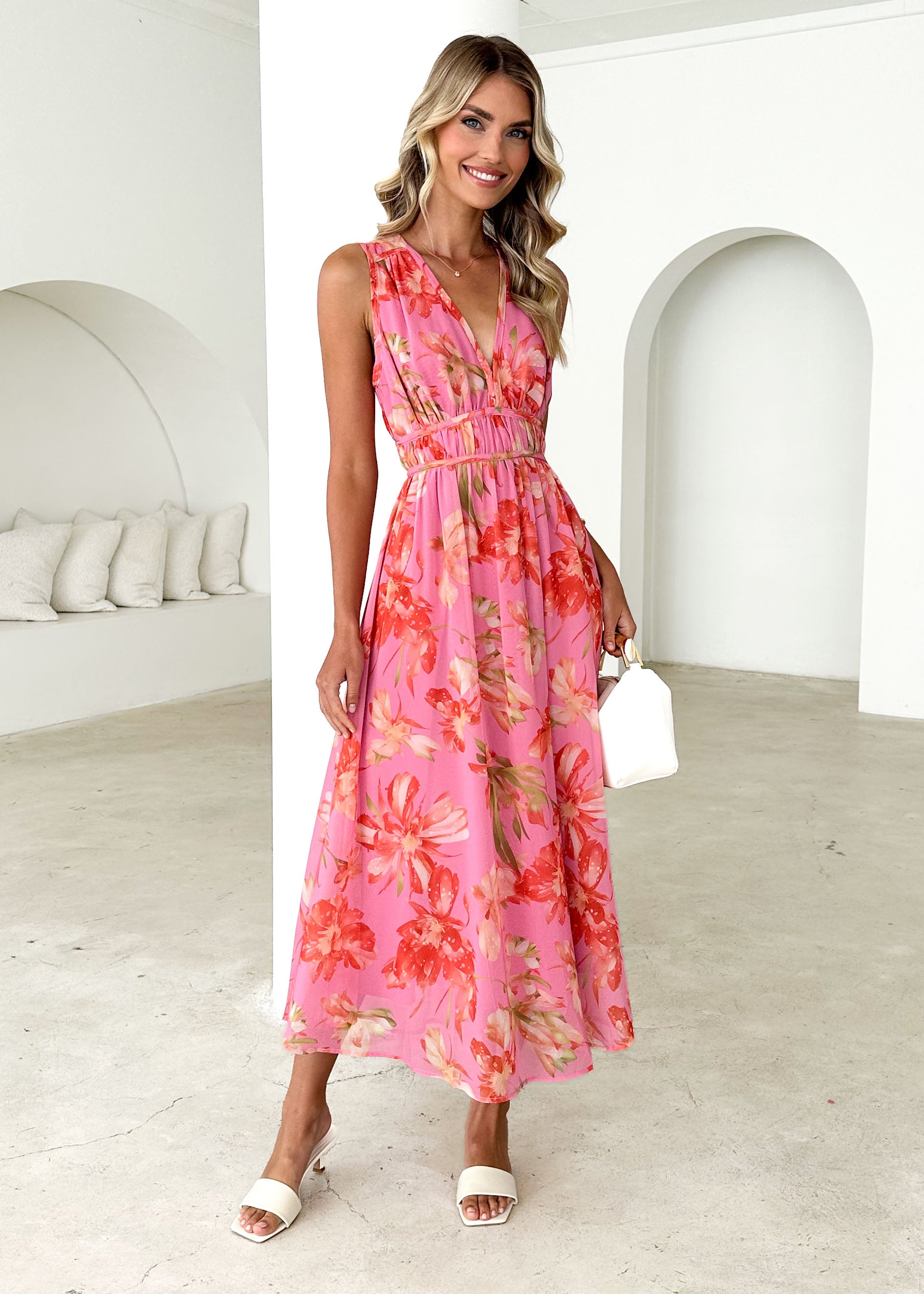 Ramo Midi Dress - Pink Floral