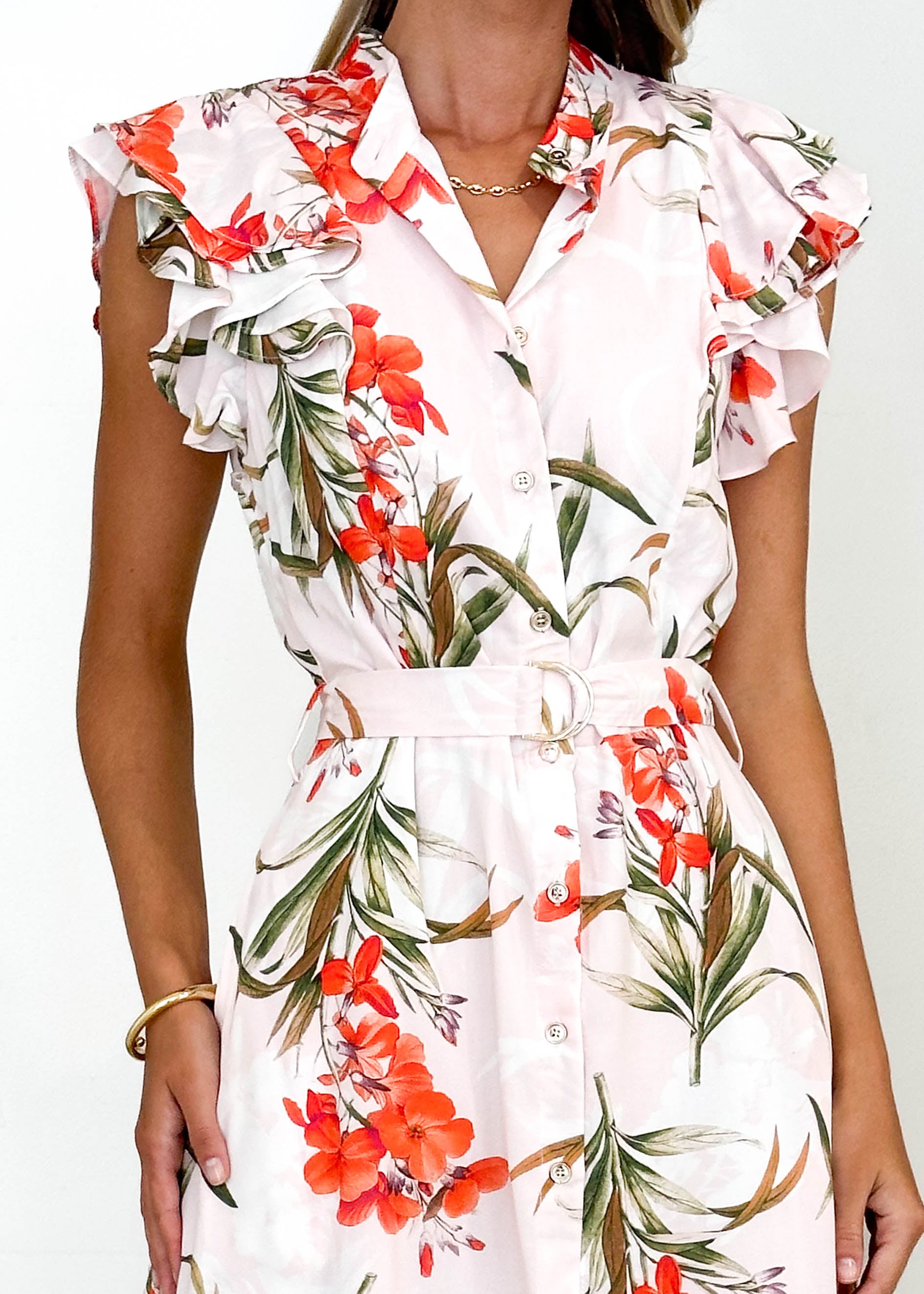 Tasto Midi Dress - Pink Floral