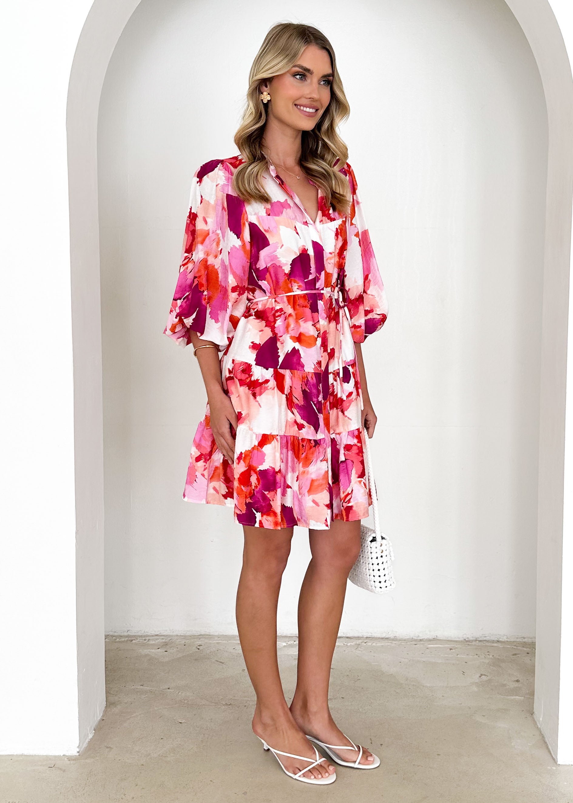 Leilani Dress - Magenta Splash