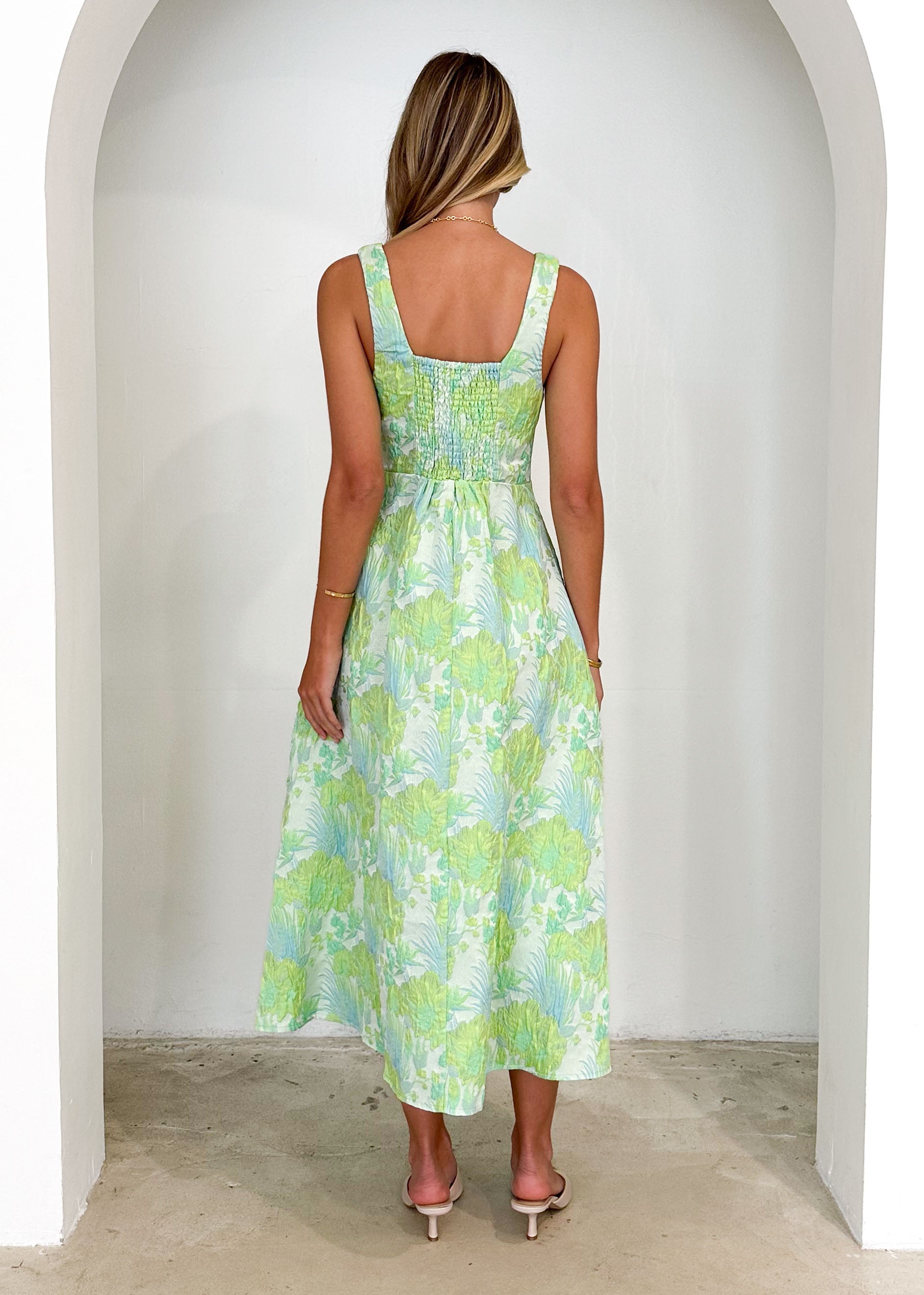 Callahan Midi Dress - Mint Jacquard