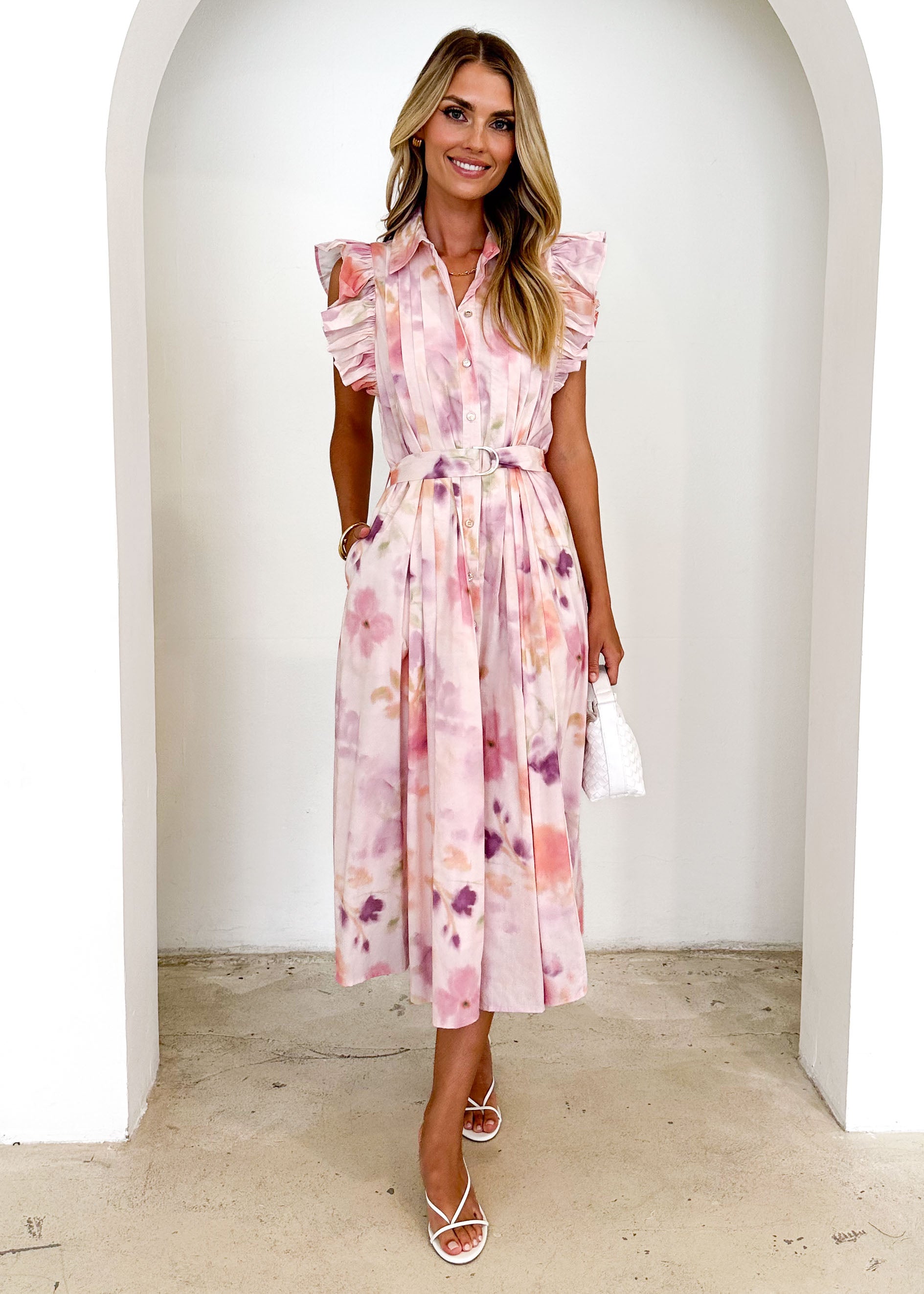 Nordie Midi Dress - Pink Splash