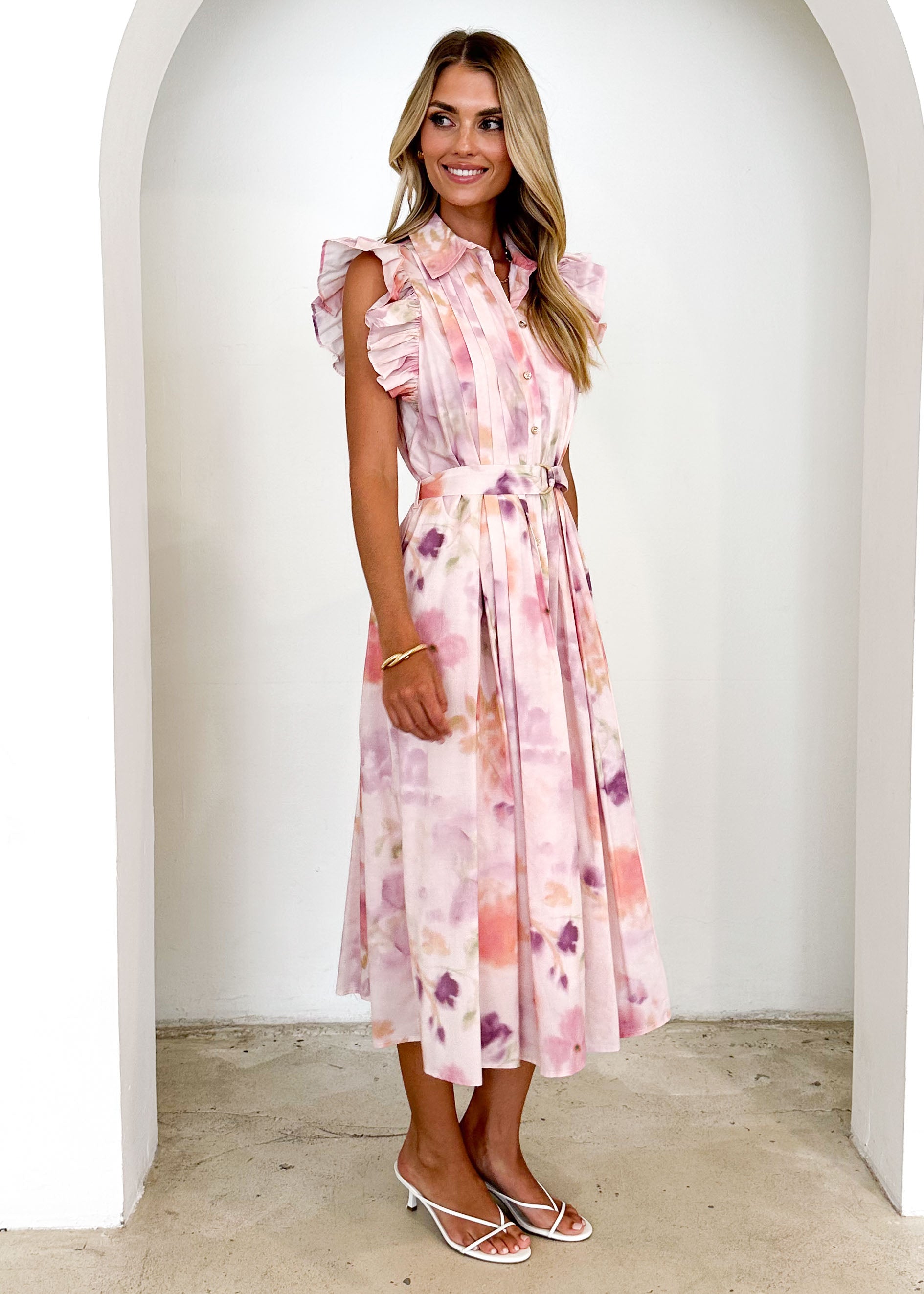 Nordie Midi Dress - Pink Splash