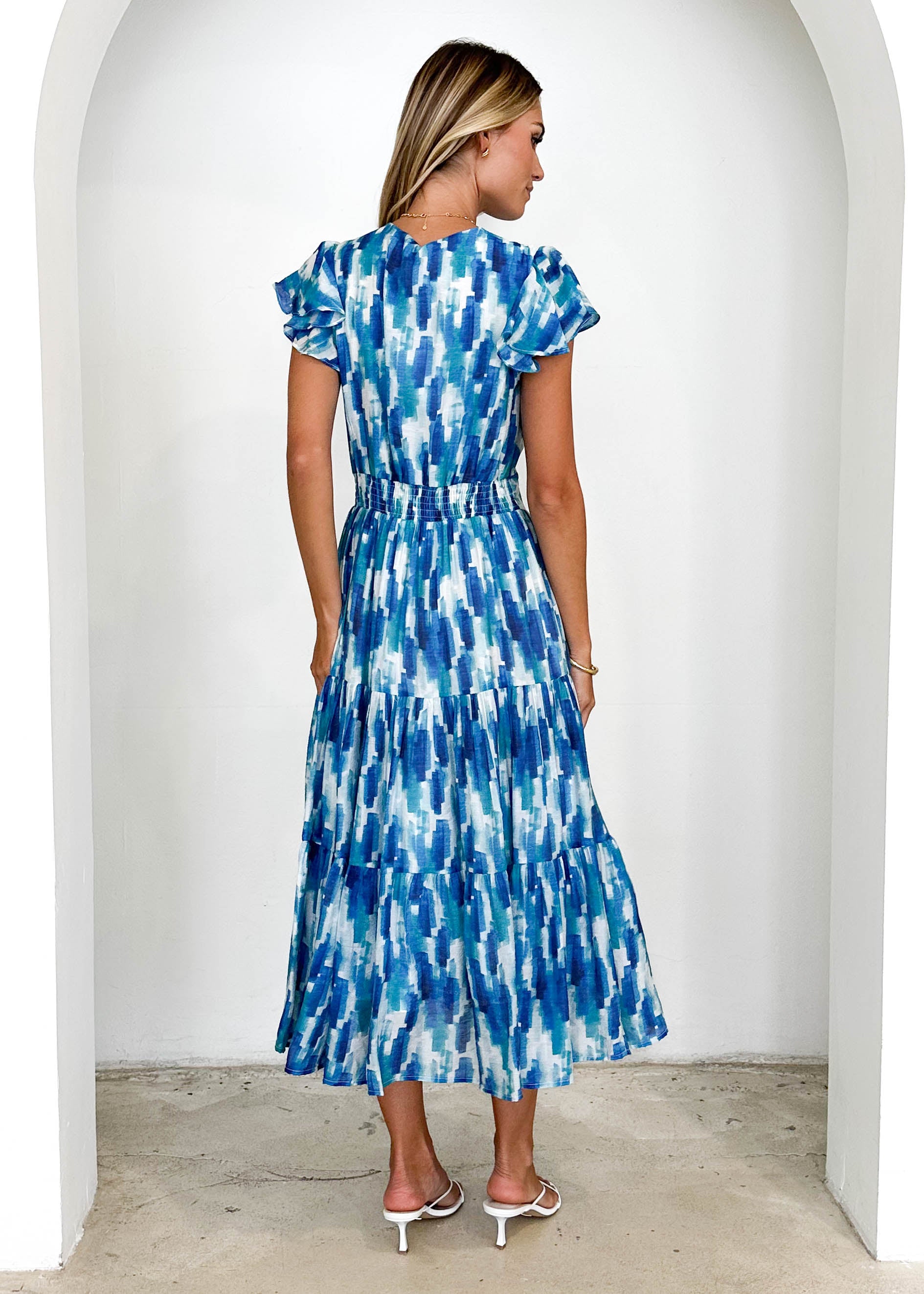 Gatsby Midi Dress - Blue Splash