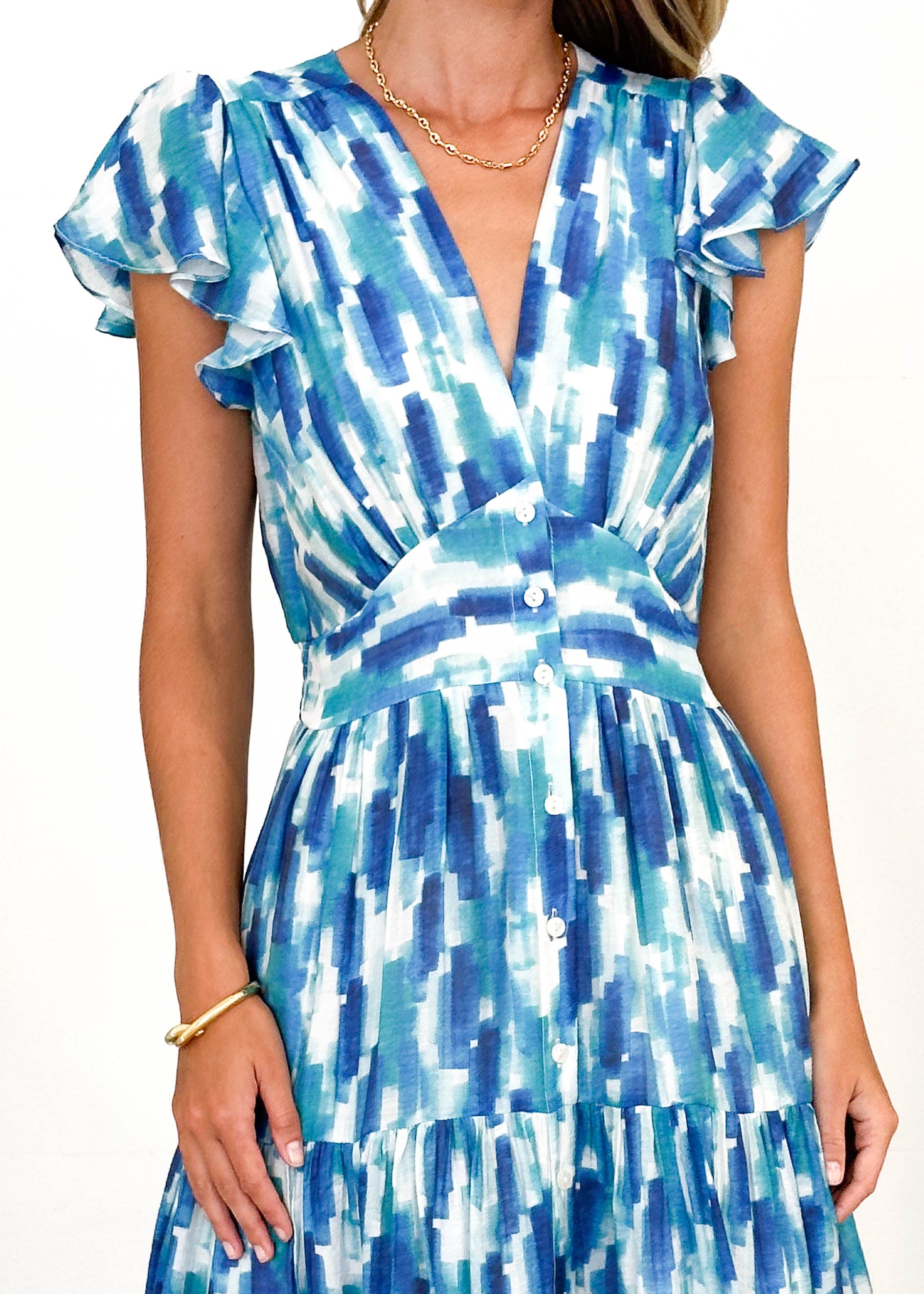 Gatsby Midi Dress - Blue Splash