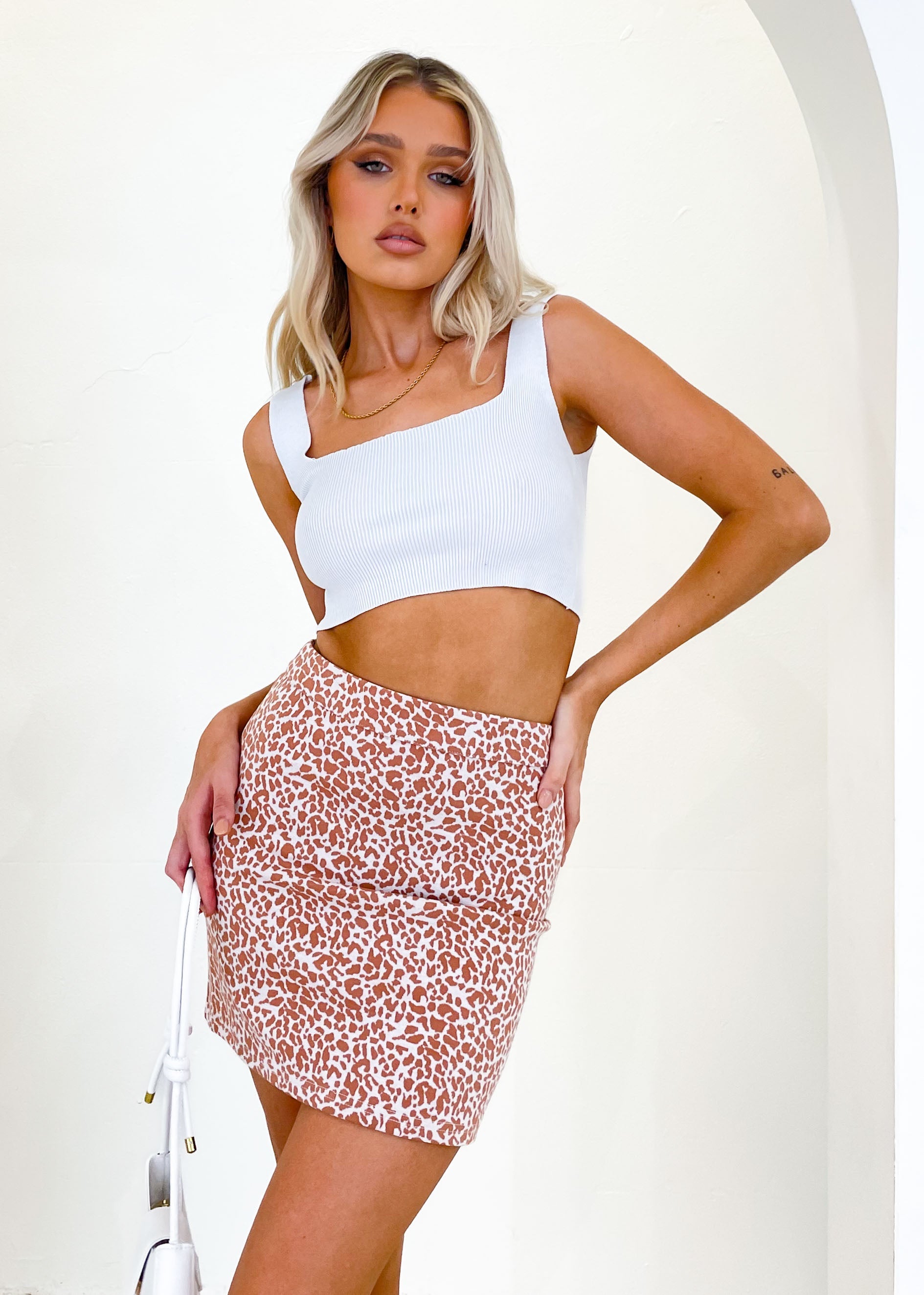 Harman Mini Skirt - Rust Leopard