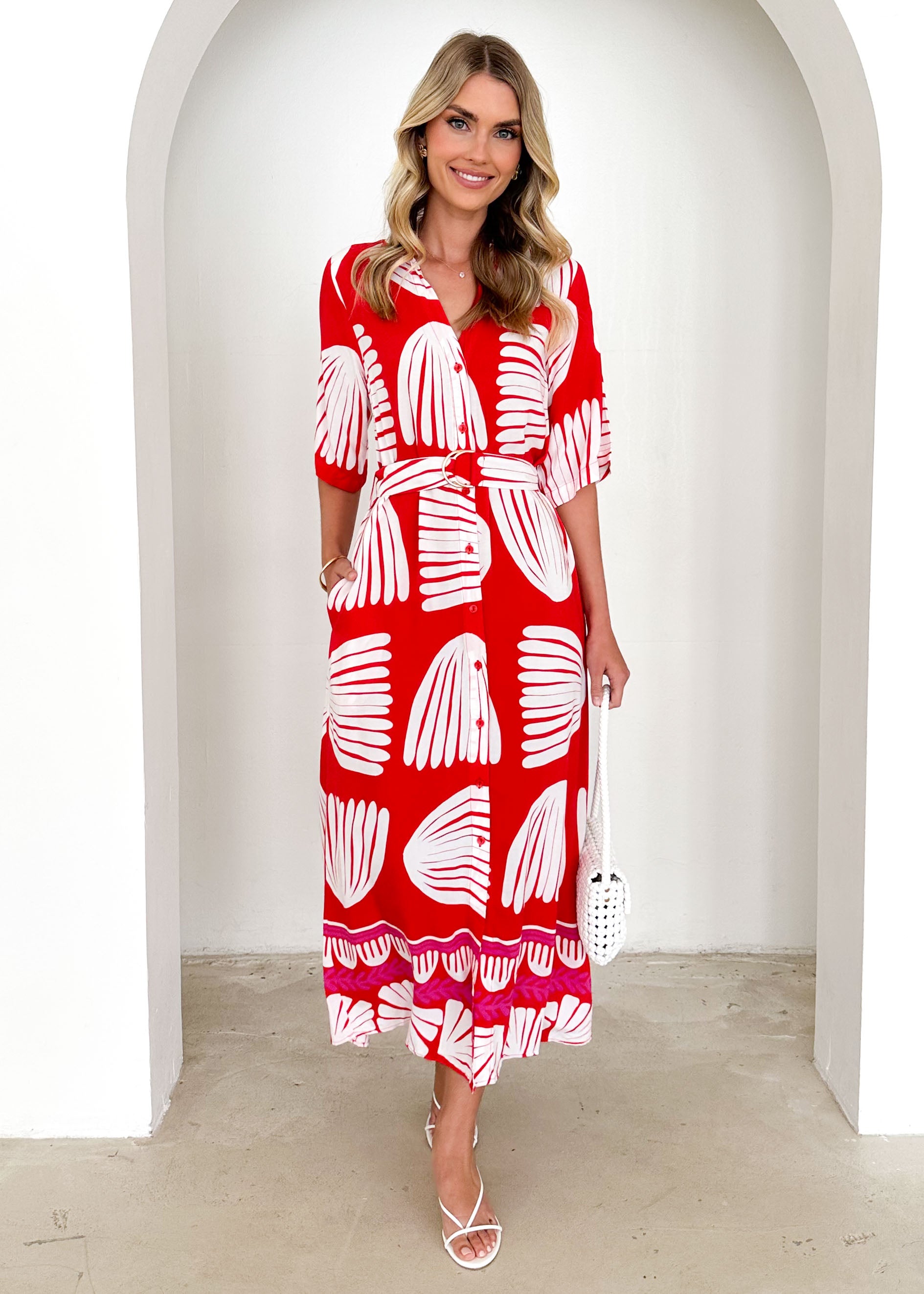 Parisa Midi Dress - Tallulah Red