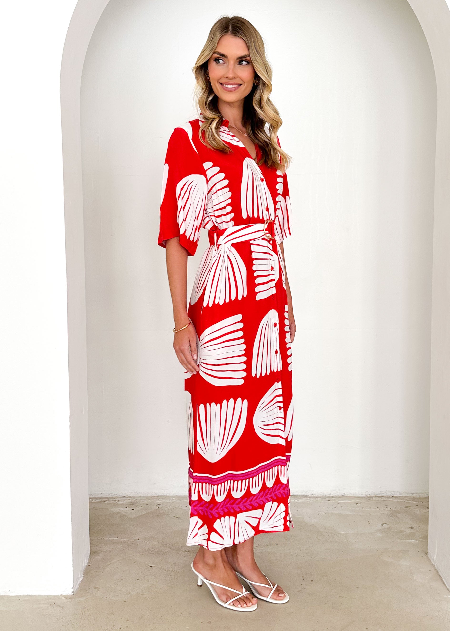 Parisa Midi Dress - Tallulah Red