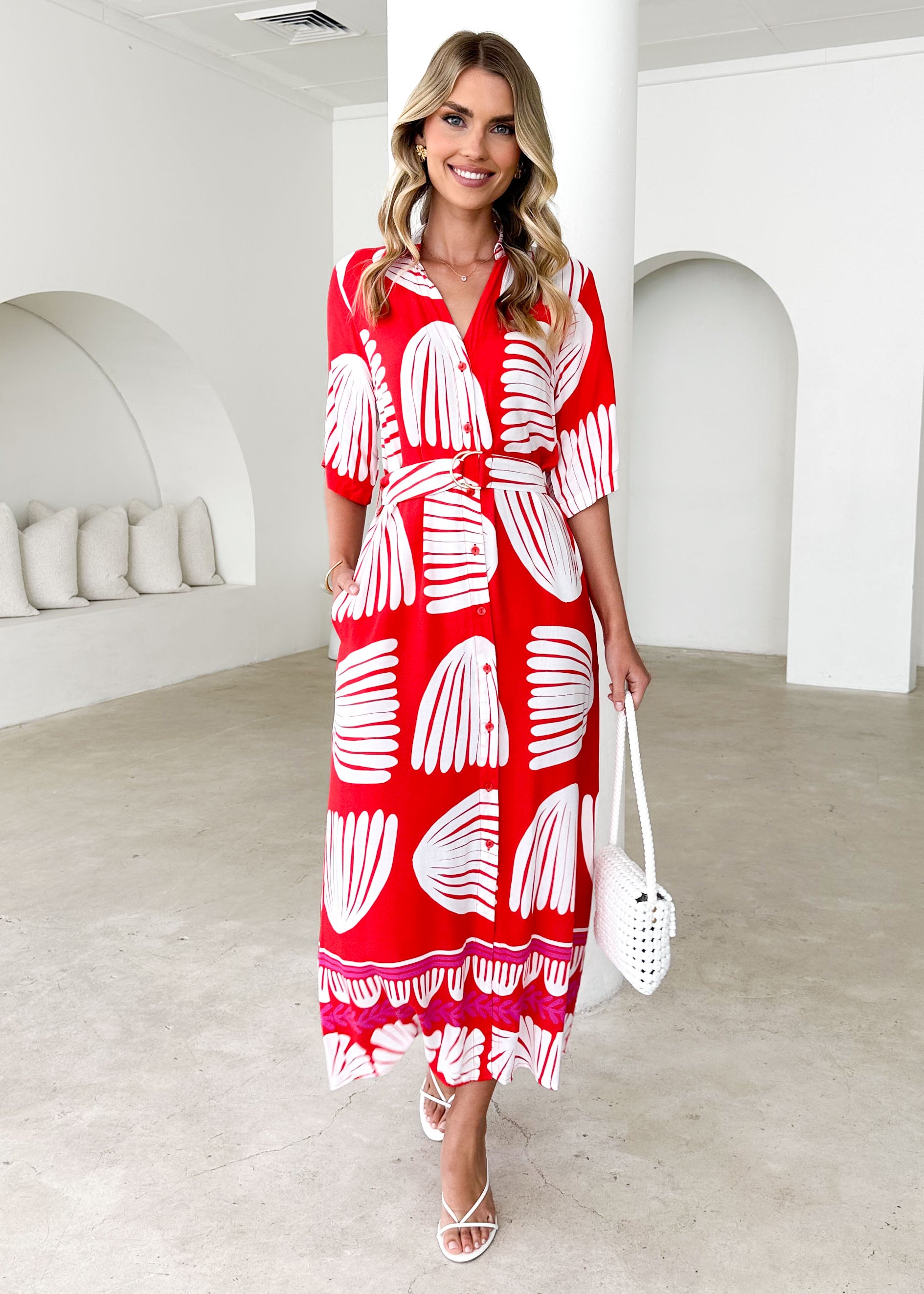 Parisa Midi Dress - Tallulah Red