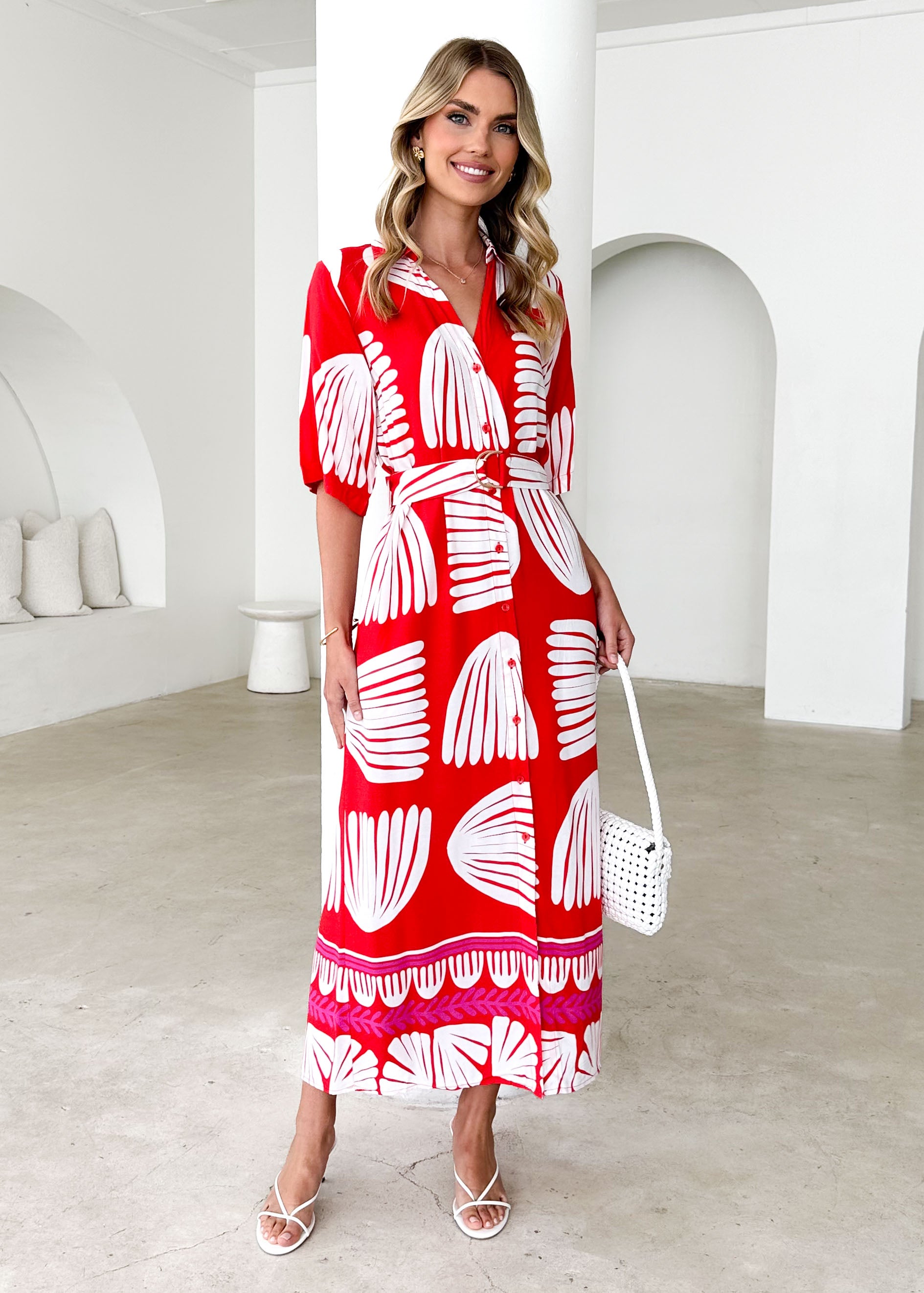 Parisa Midi Dress - Tallulah Red