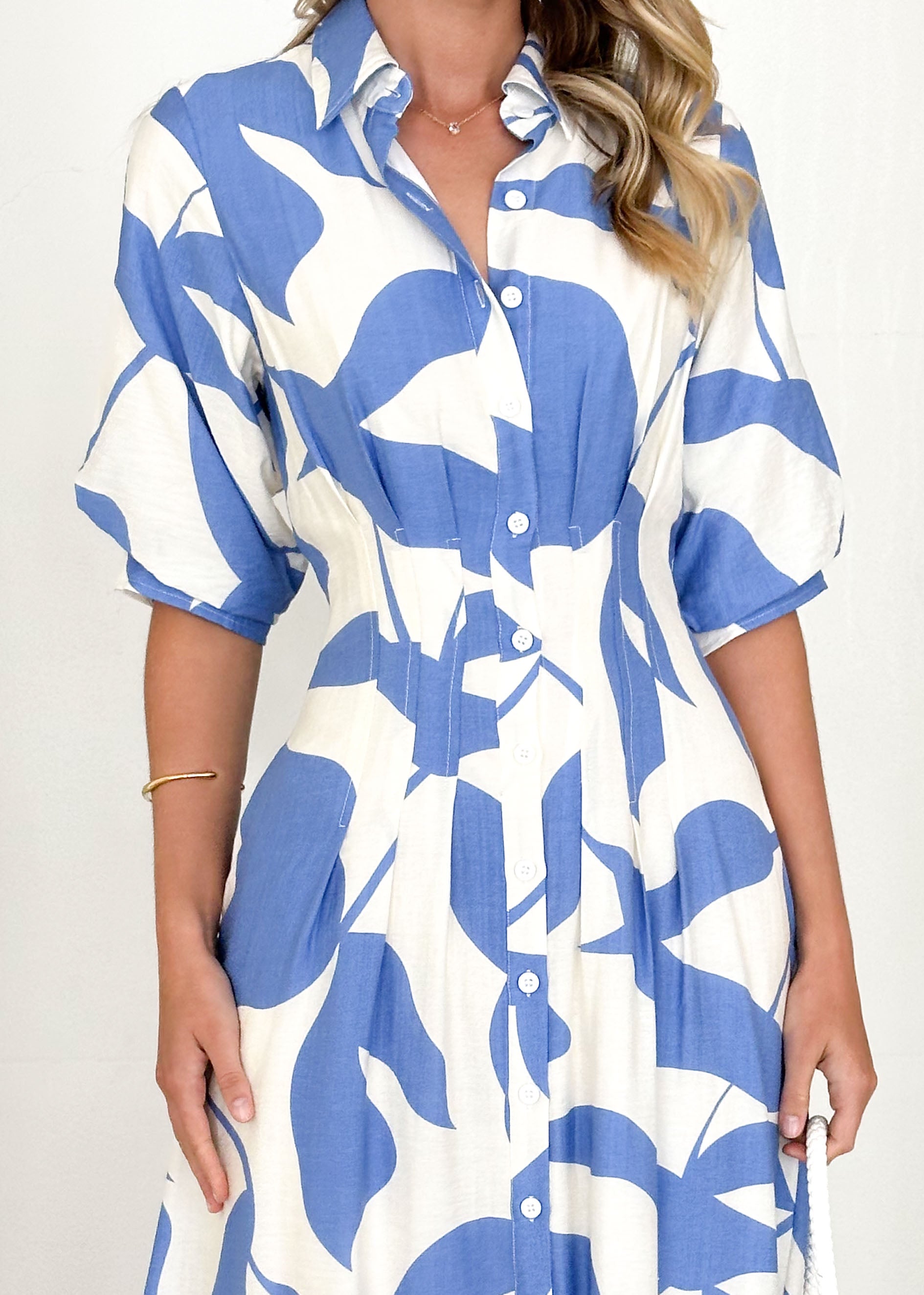 Hampton Midi Dress - Cornflower Blue