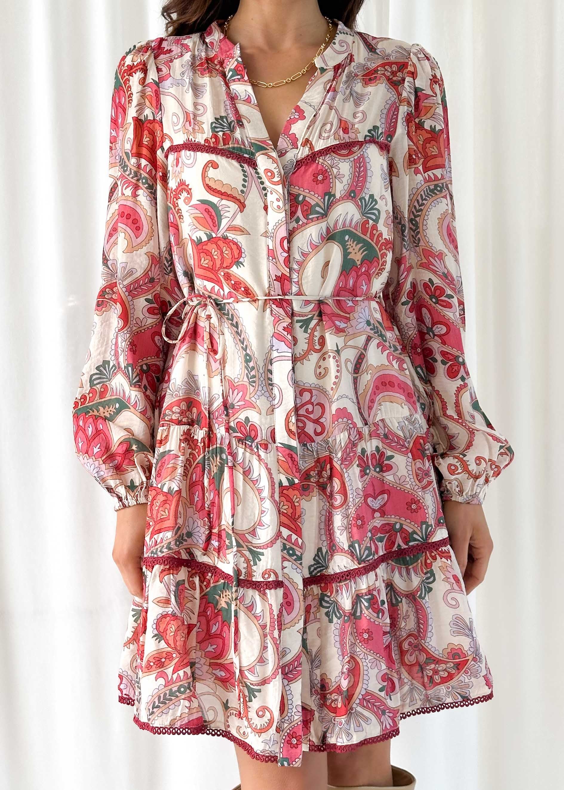 Clairmont Dress - Scarlet Paisley