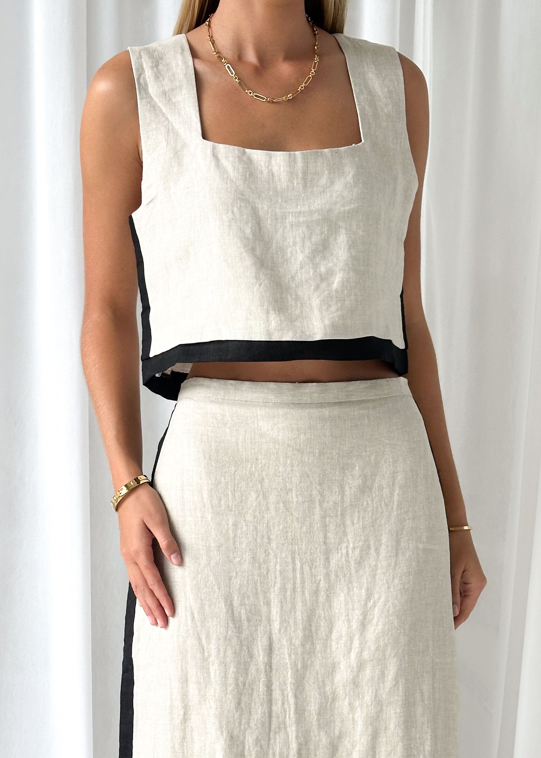Lerae Linen Maxi Skirt - Natural